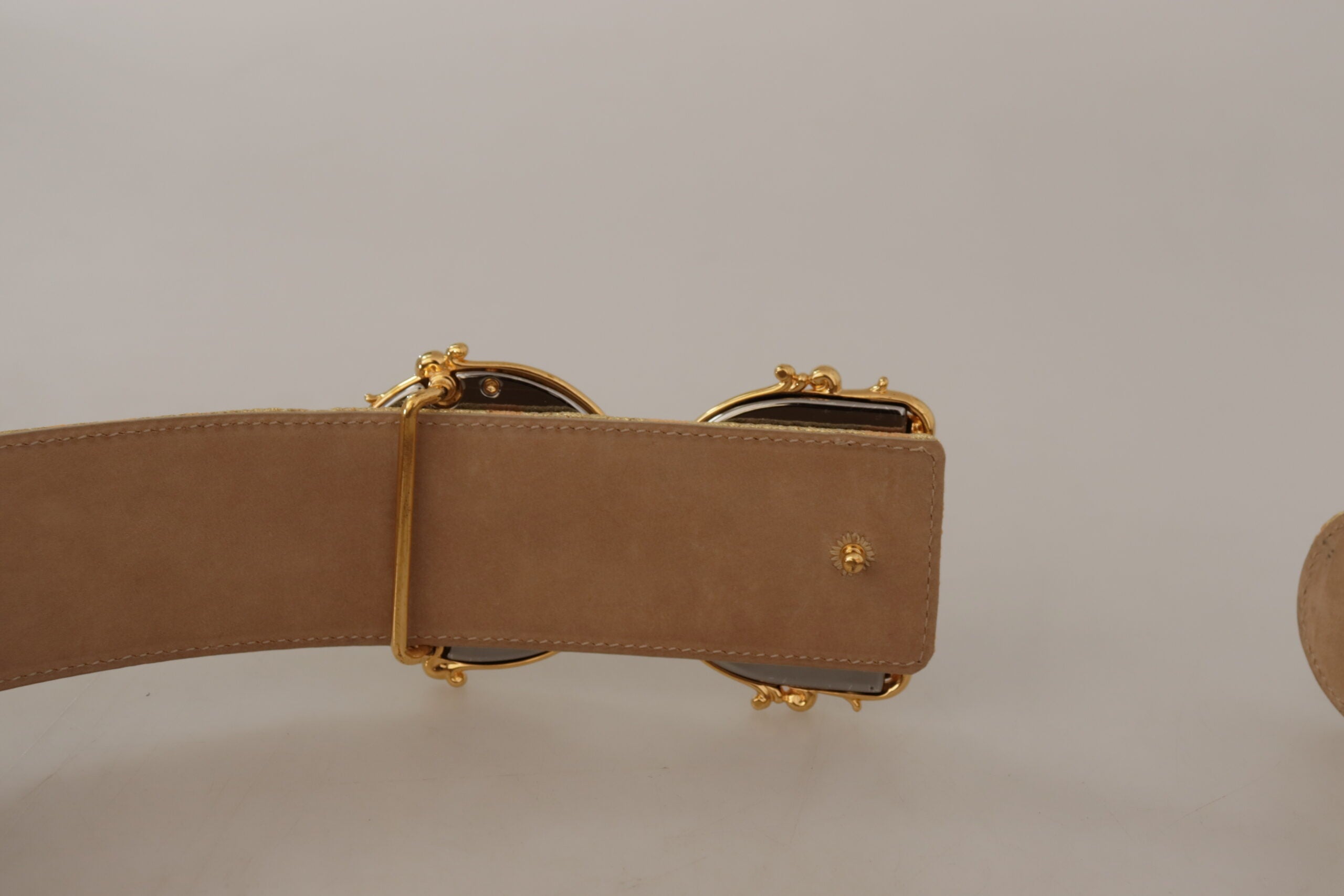 Dolce & Gabbana Elegant Leather Belt with Logo Women's Buckle