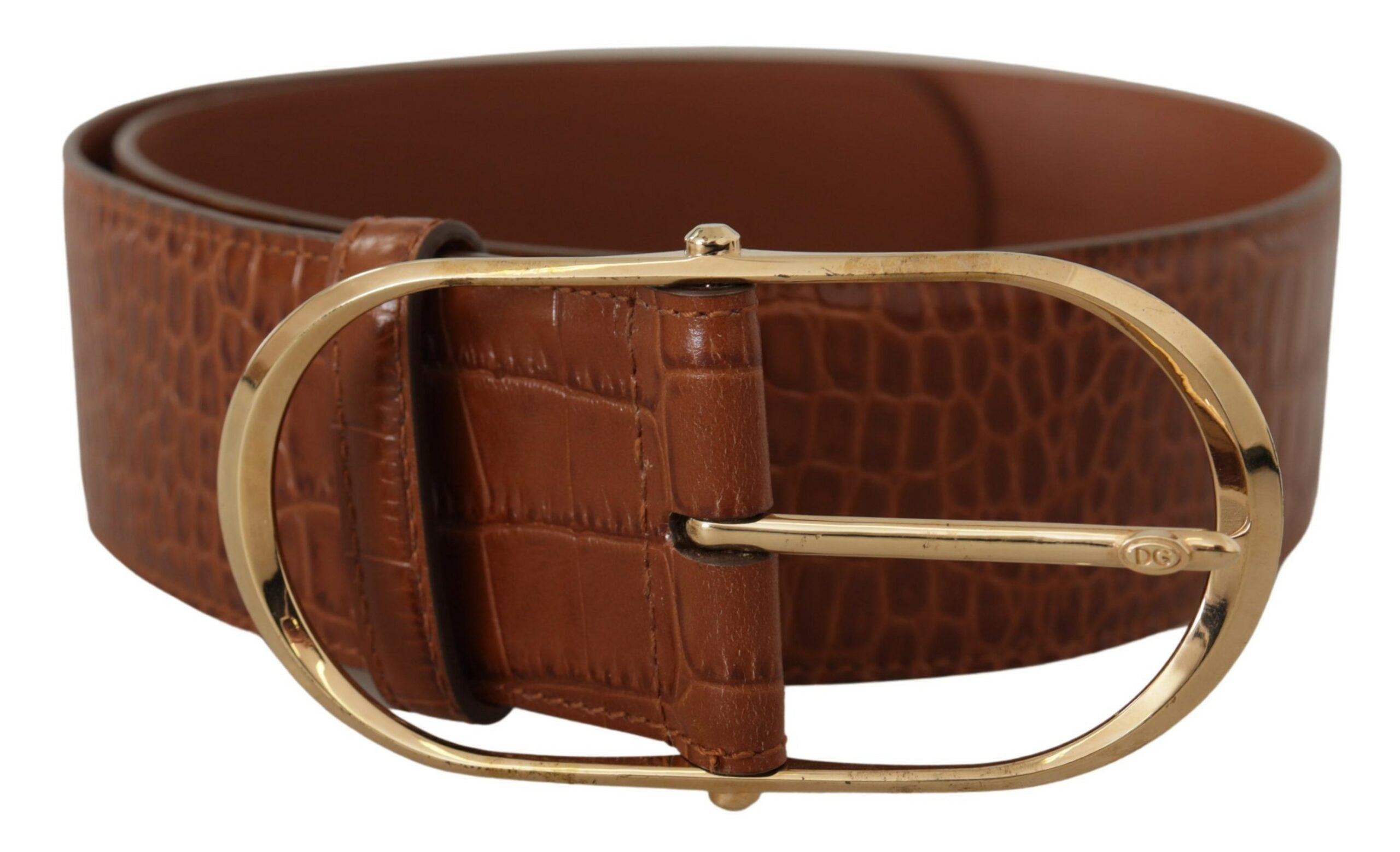 Dolce & Gabbana Enchanting Engraved Logo Leather Women's Belt