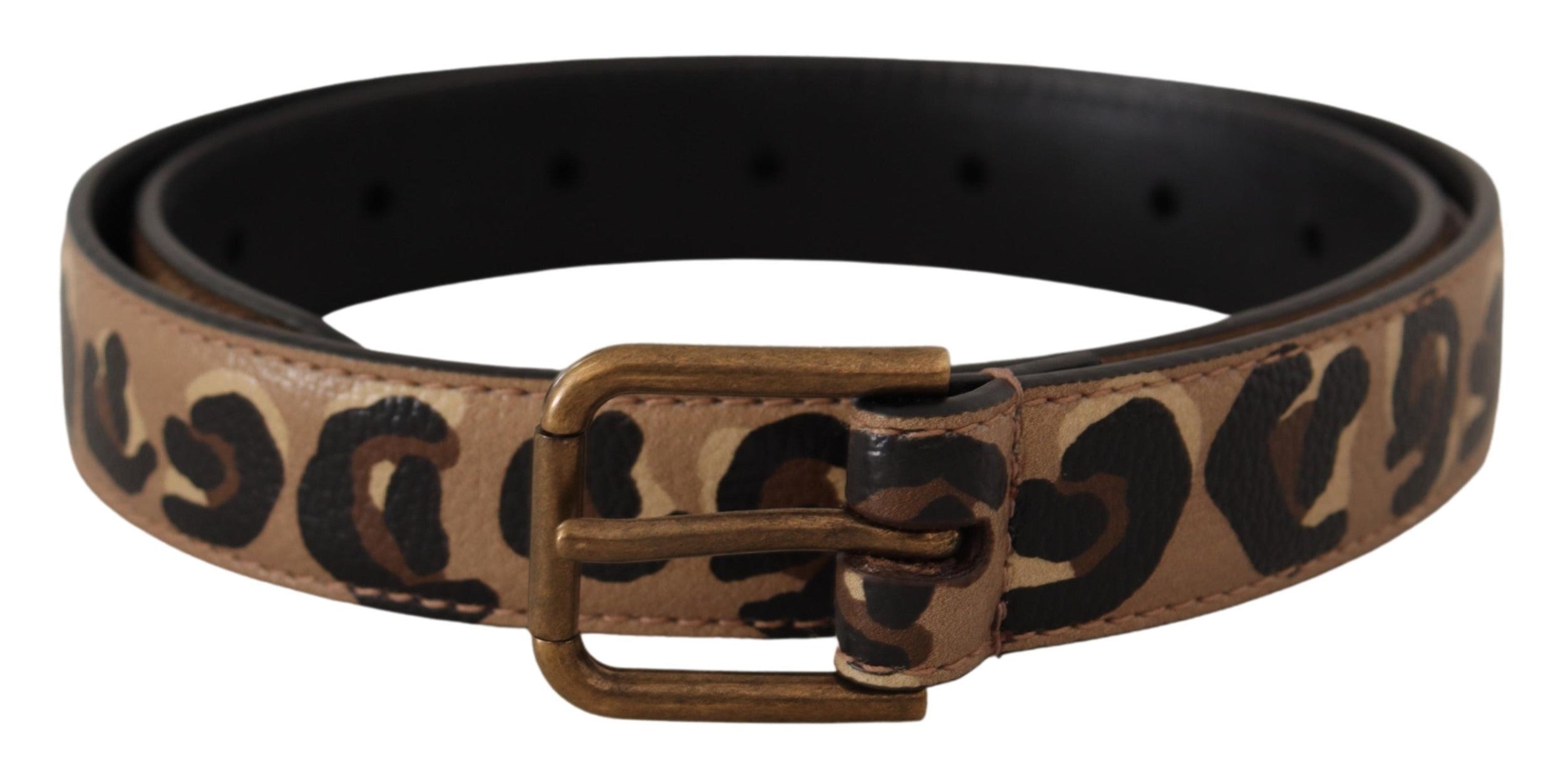 Dolce & Gabbana Elegant Leather Engraved Buckle Women's Belt
