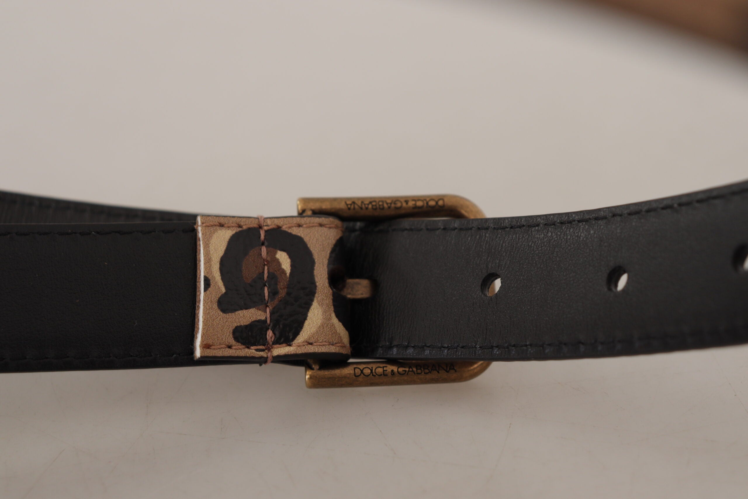 Dolce & Gabbana Brown Leopard Print Vintage Metal Waist Buckle Women's Belt