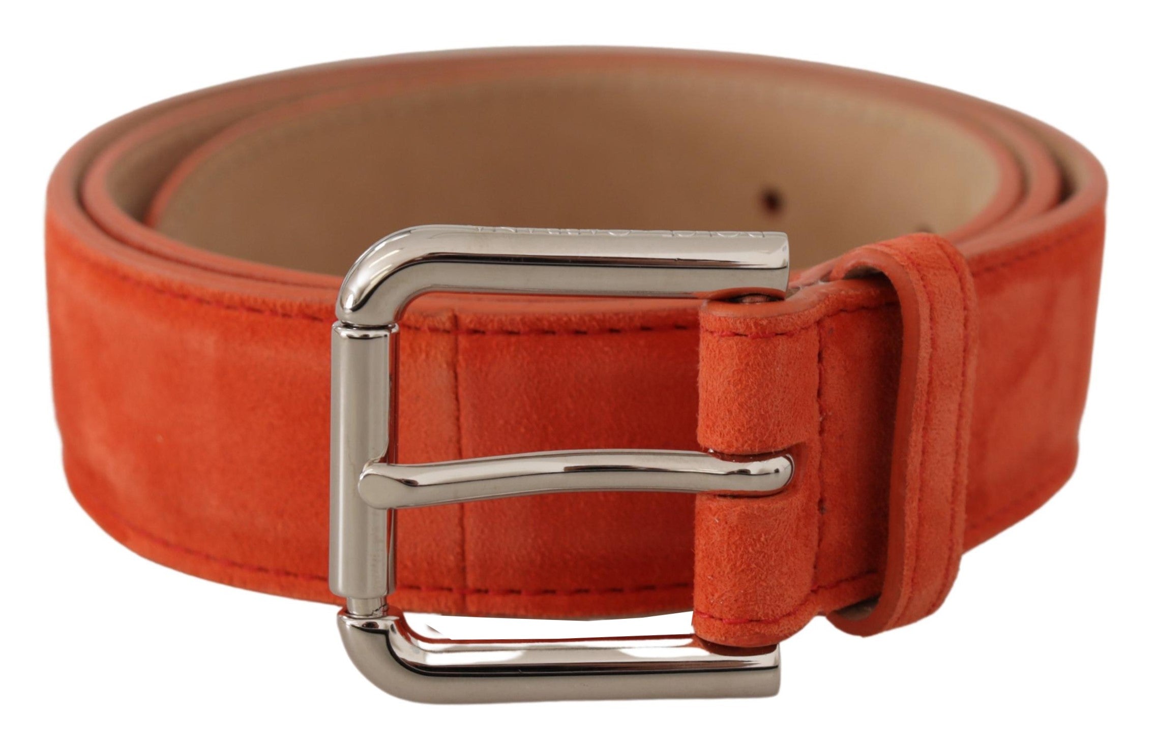Dolce & Gabbana Elegant Suede Leather Belt in Vibrant Women's Orange