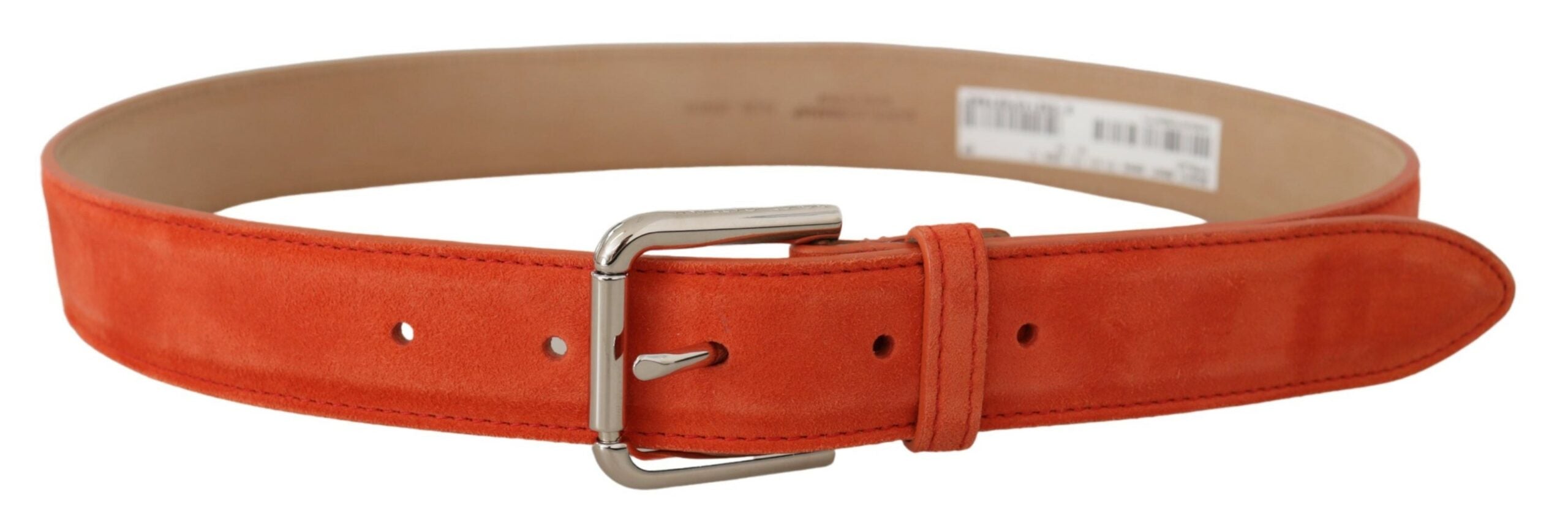 Dolce & Gabbana Elegant Suede Leather Belt in Vibrant Women's Orange