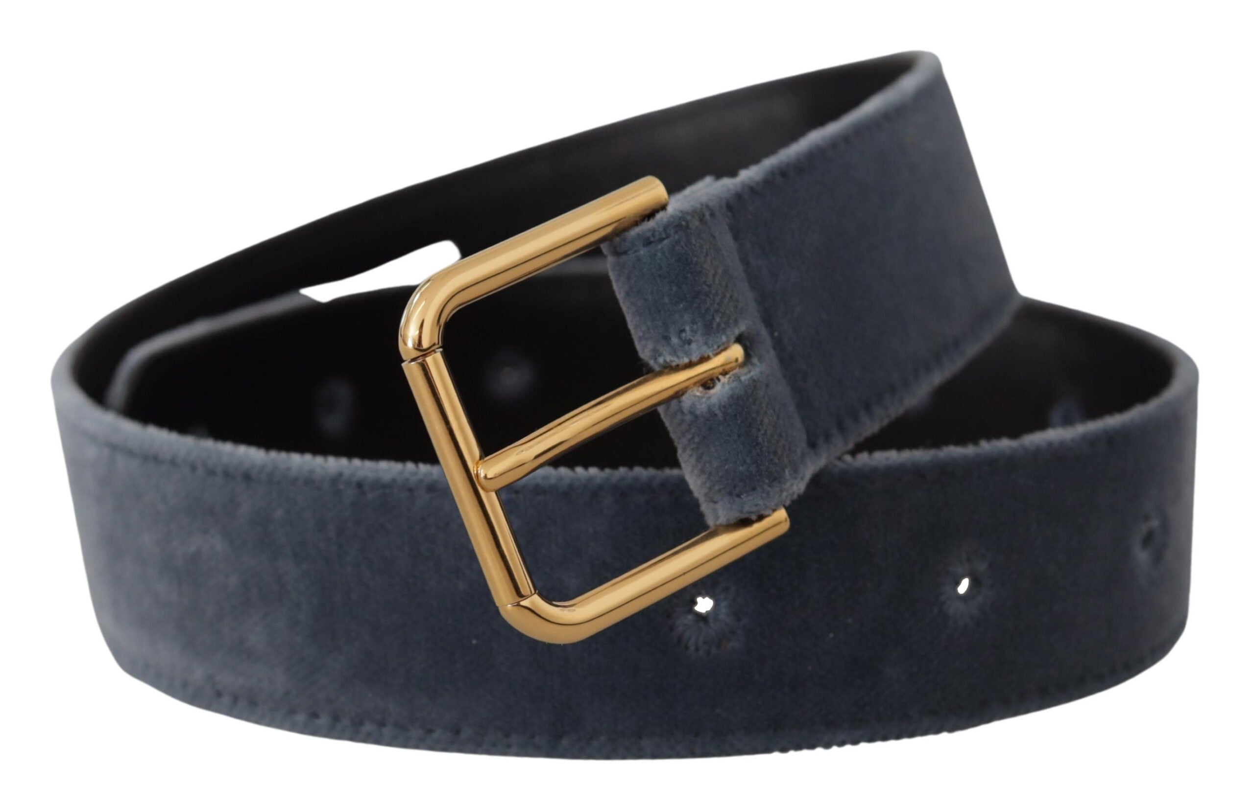Dolce & Gabbana Elegant Navy Velvet Designer Women's Belt