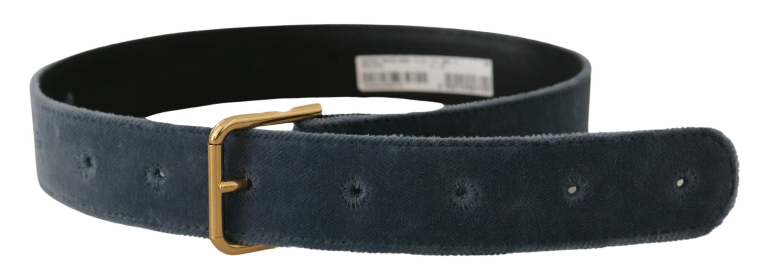Dolce & Gabbana Elegant Navy Velvet Designer Women's Belt