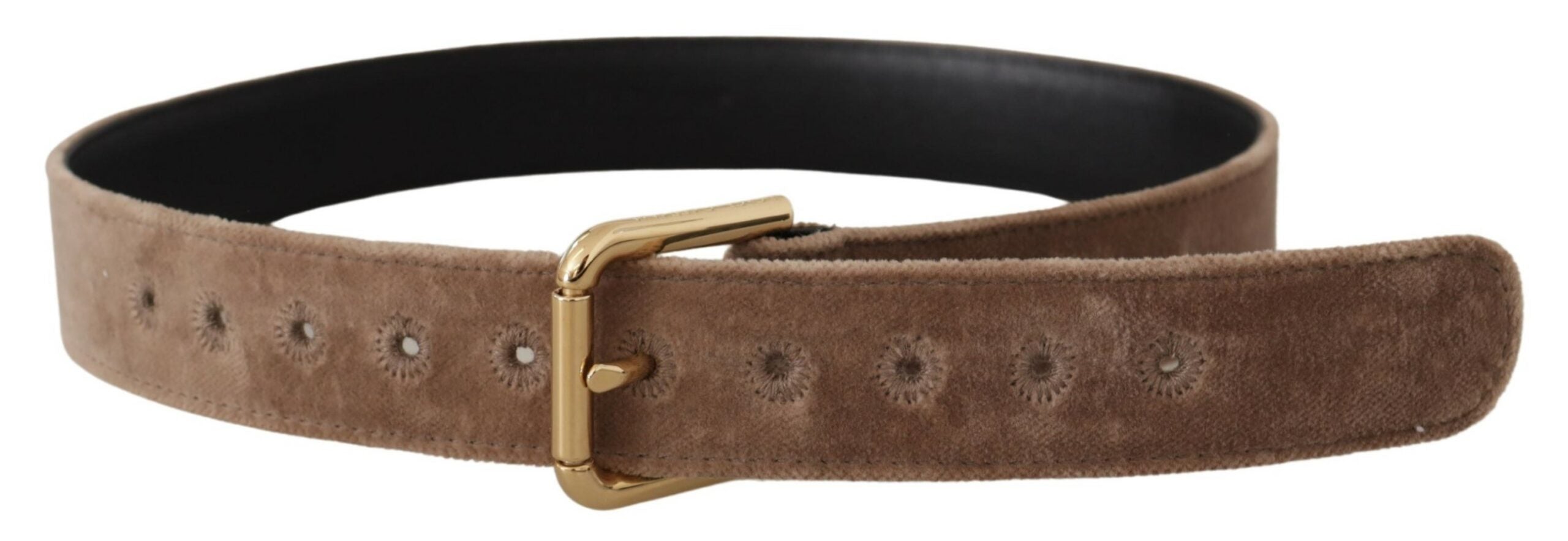 Dolce & Gabbana Elegant Velvet Logo Buckle Women's Belt