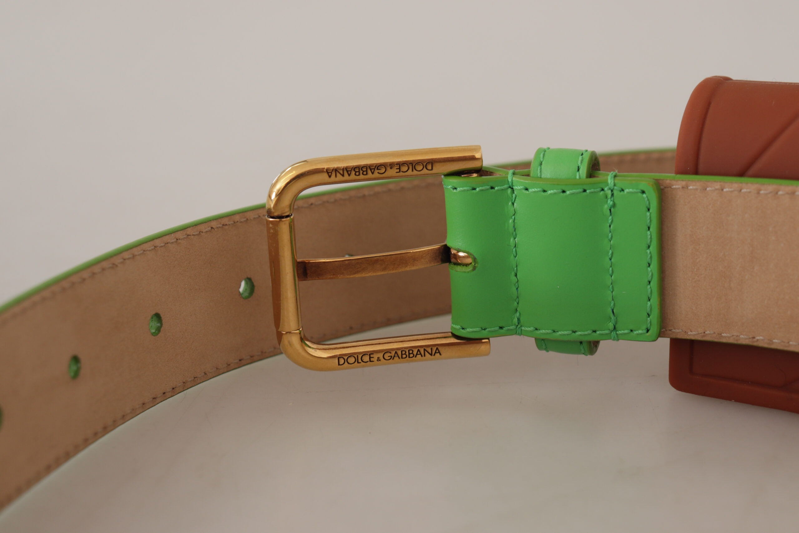 Dolce & Gabbana Green Leather Devotion Heart Micro Bag Headphones Women's Belt