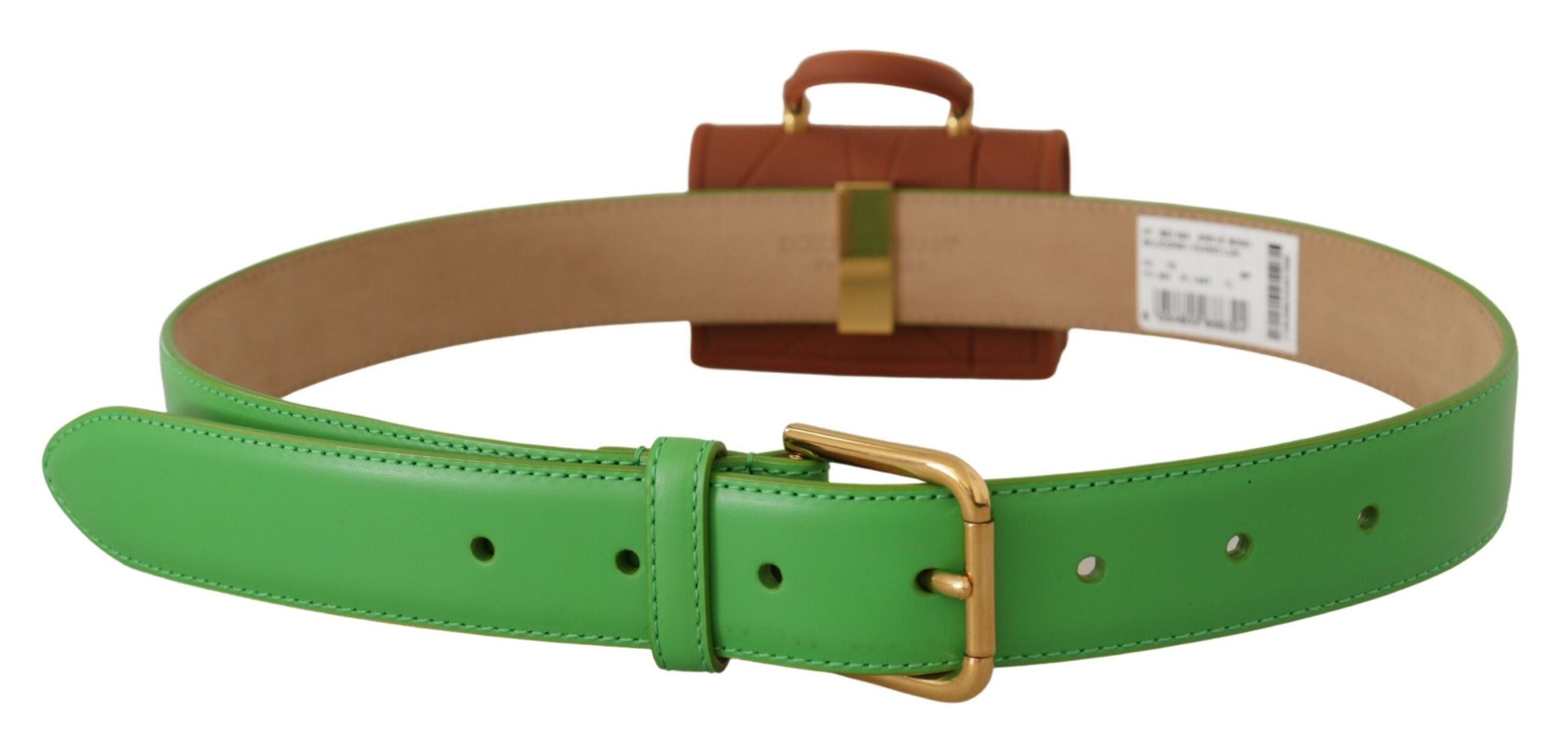 Dolce & Gabbana Green Leather Devotion Heart Micro Bag Headphones Women's Belt