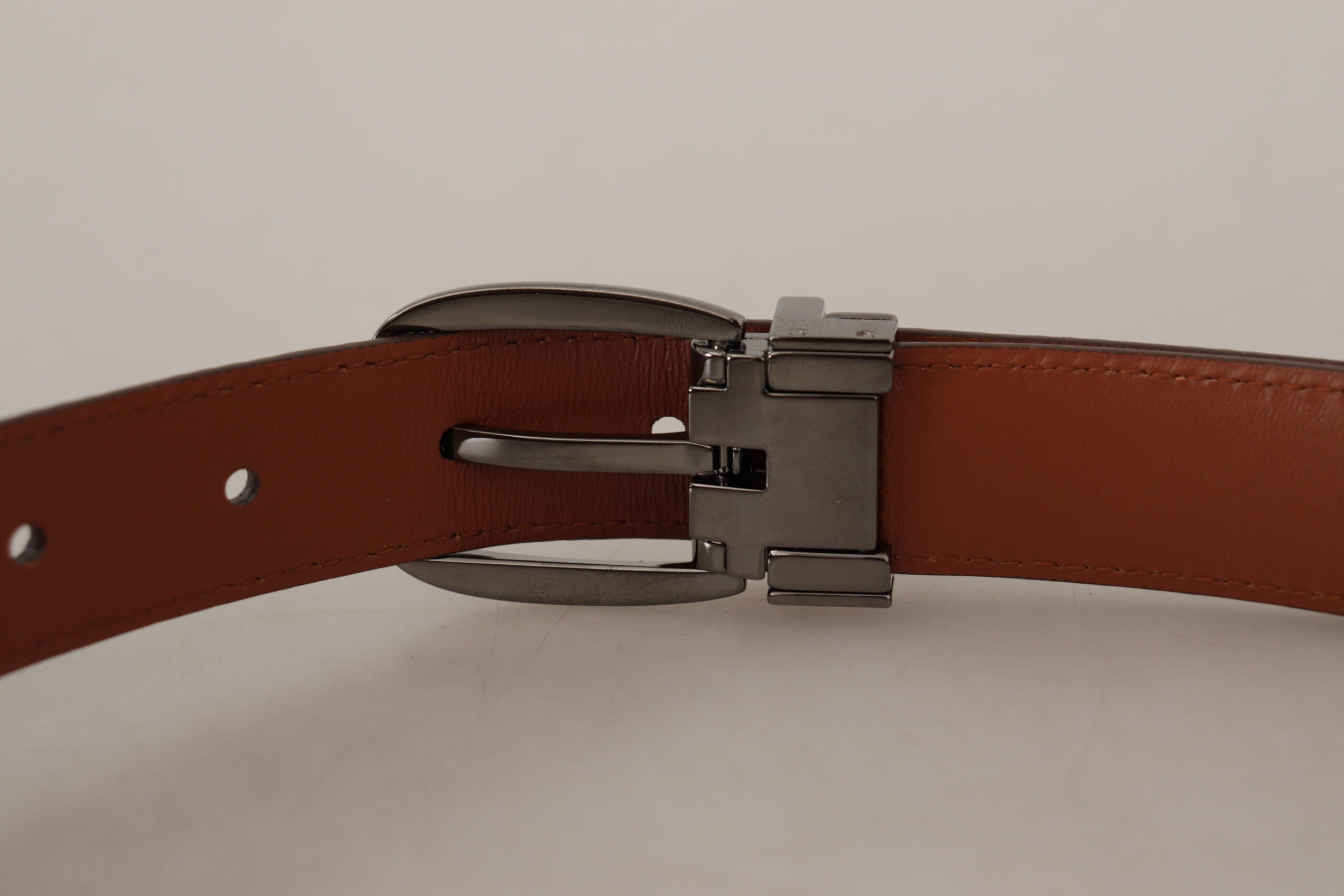 Dolce & Gabbana Brown Leopard Embossed Leather Buckle Women's Belt