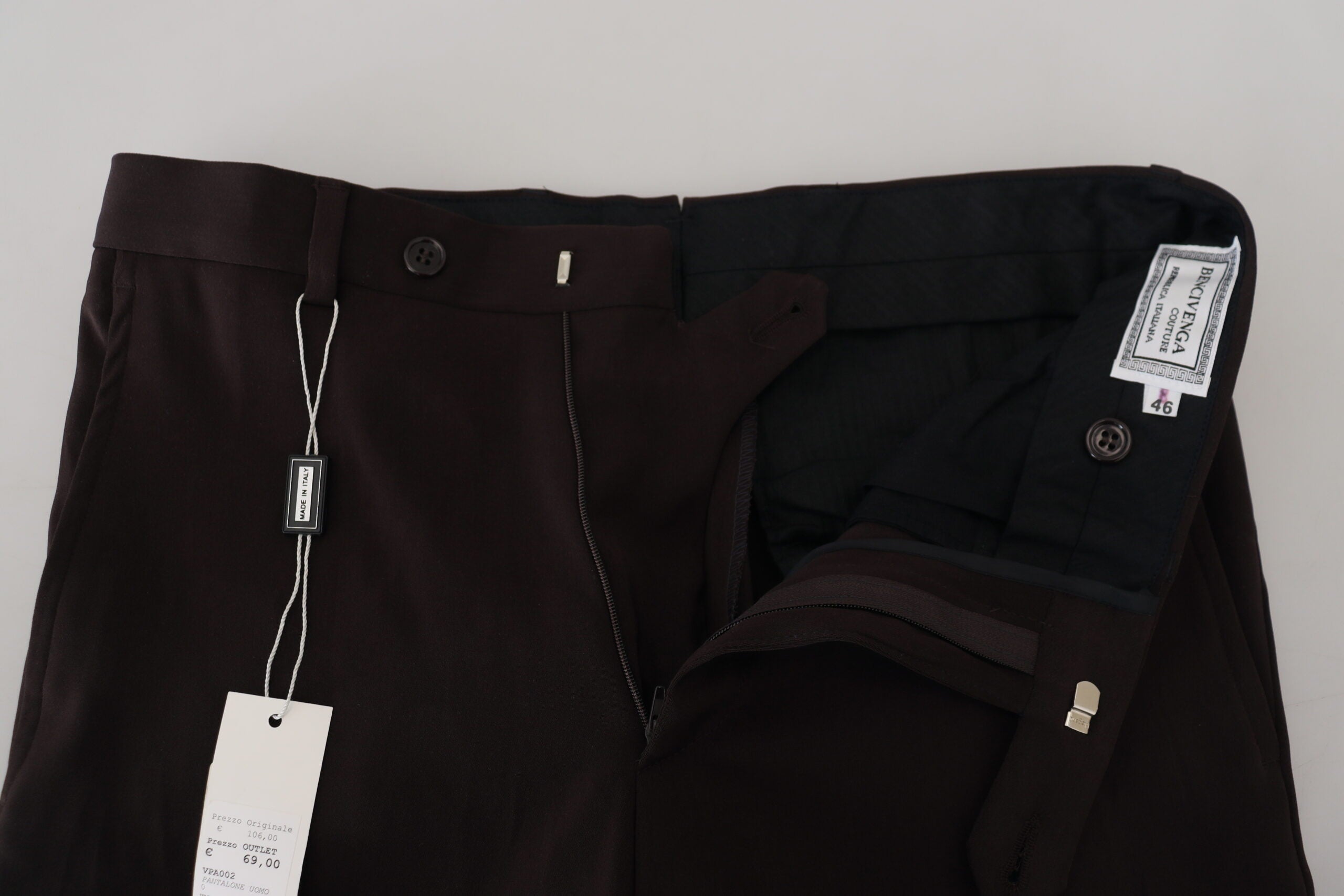 BENCIVENGA Elegant Brown Italian Dress Men's Pants