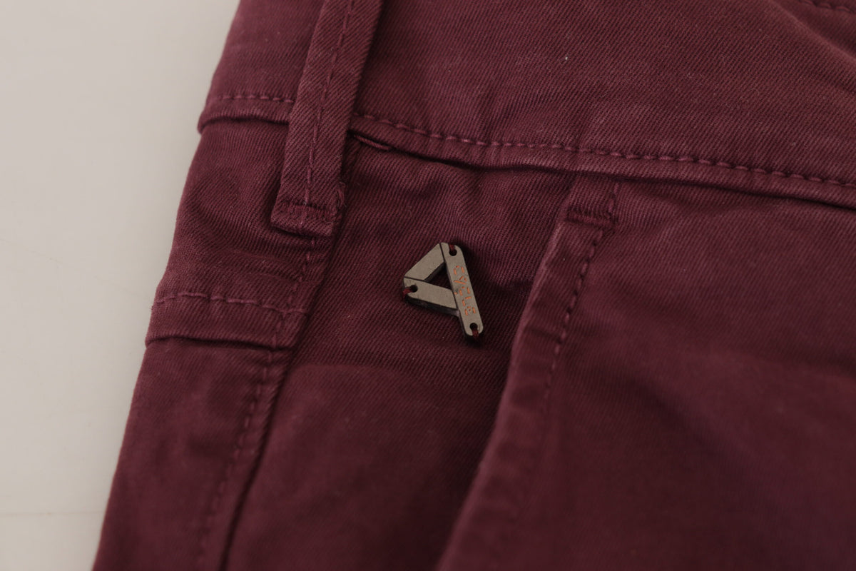 CYCLE Elegant Maroon Casual Skinny Men's Pants