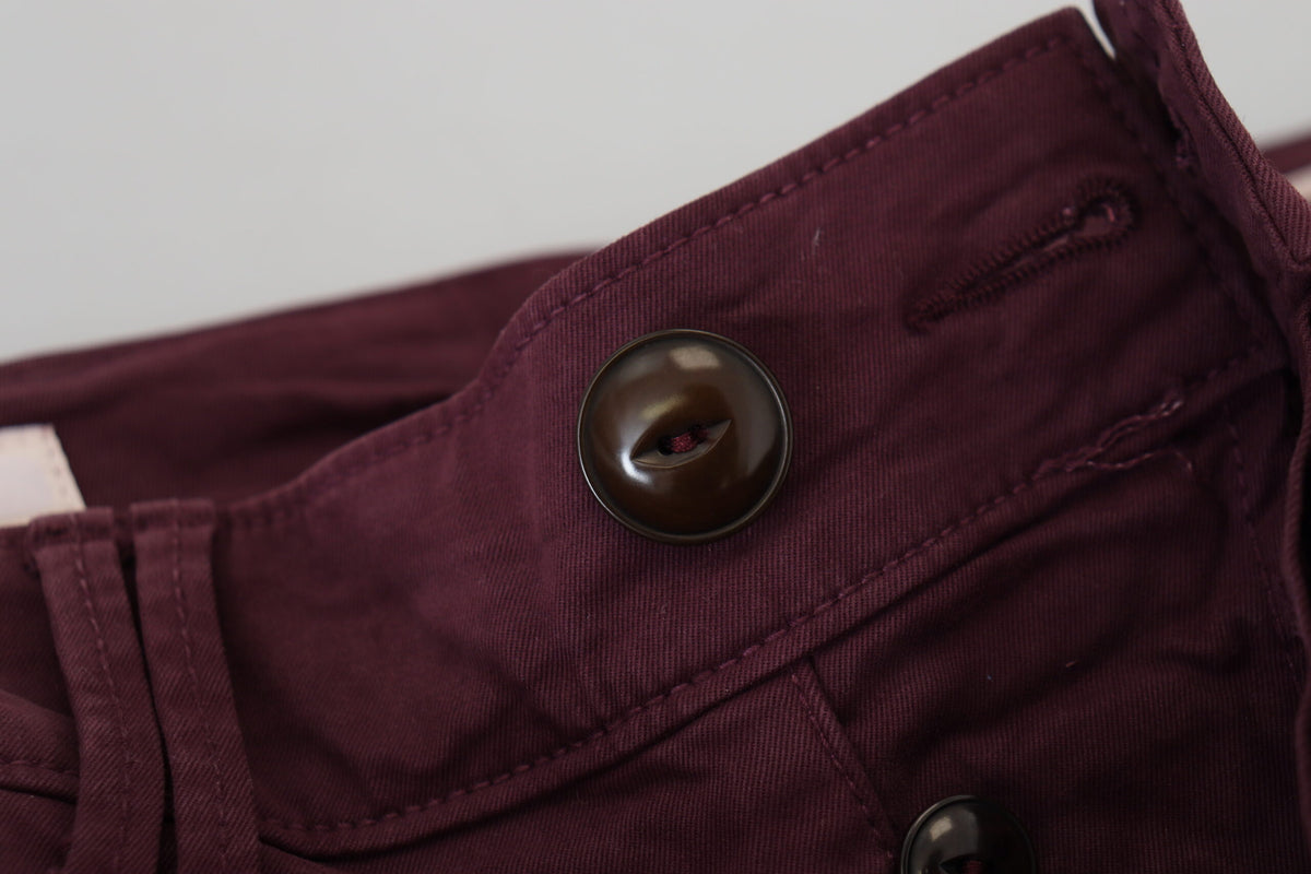 CYCLE Elegant Maroon Casual Skinny Men's Pants