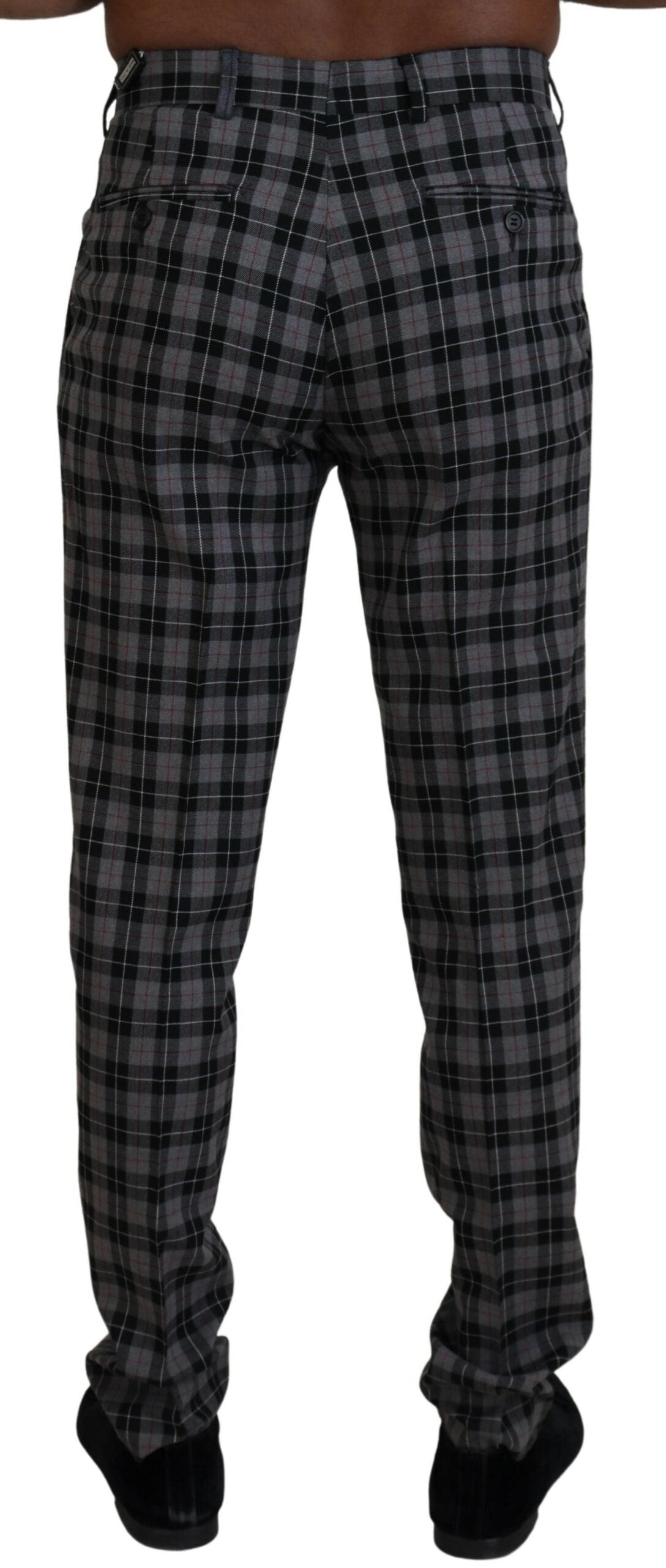 BENCIVENGA Elegant Gray Checked Gentleman's Men's Chinos