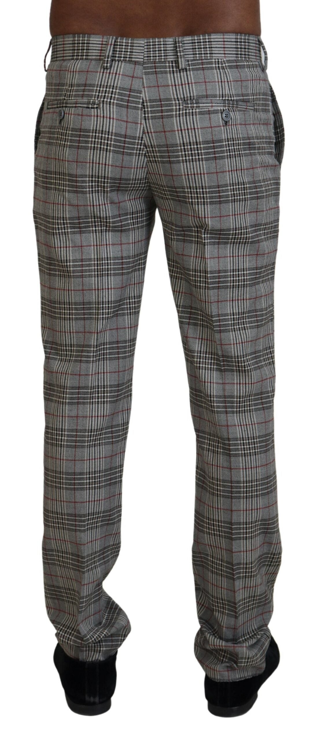 BENCIVENGA Elegant Gray Checkered Slim Men's Men's Pants