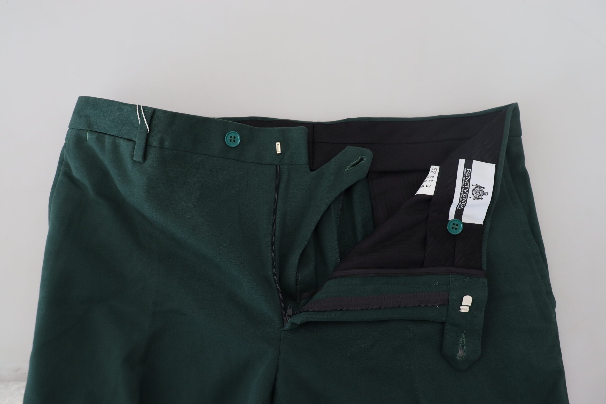 BENCIVENGA Elegant Dark Green Chino Men's Trousers