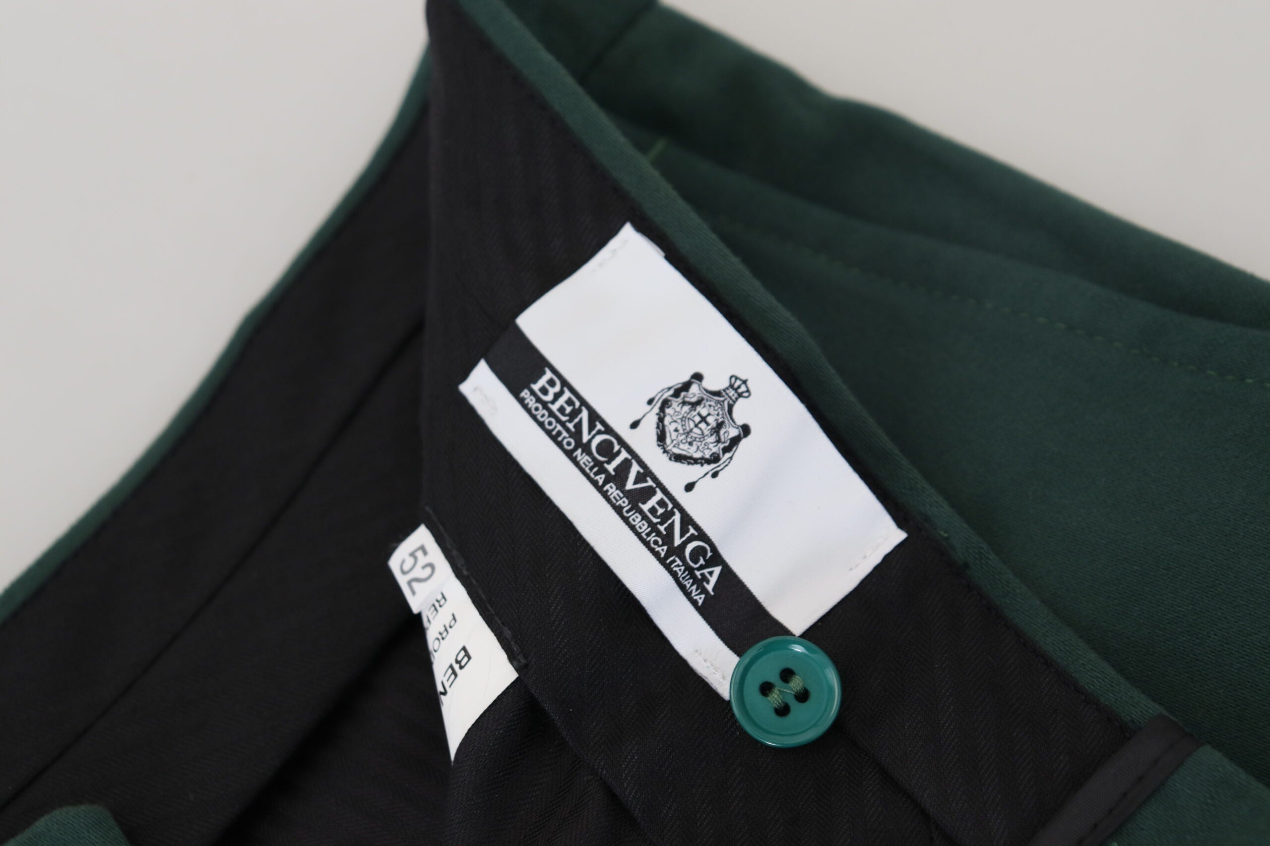BENCIVENGA Elegant Dark Green Chino Men's Trousers
