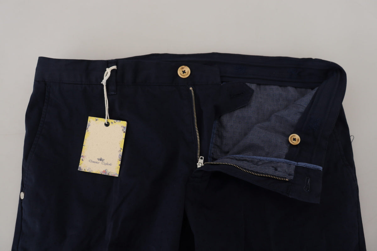Domenico Tagliente Dark Blue Cotton Skinny Men Men's Pants