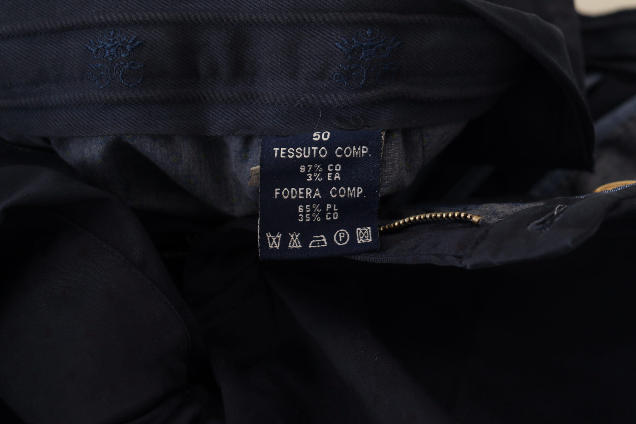 Domenico Tagliente Dark Blue Cotton Skinny Men Men's Pants