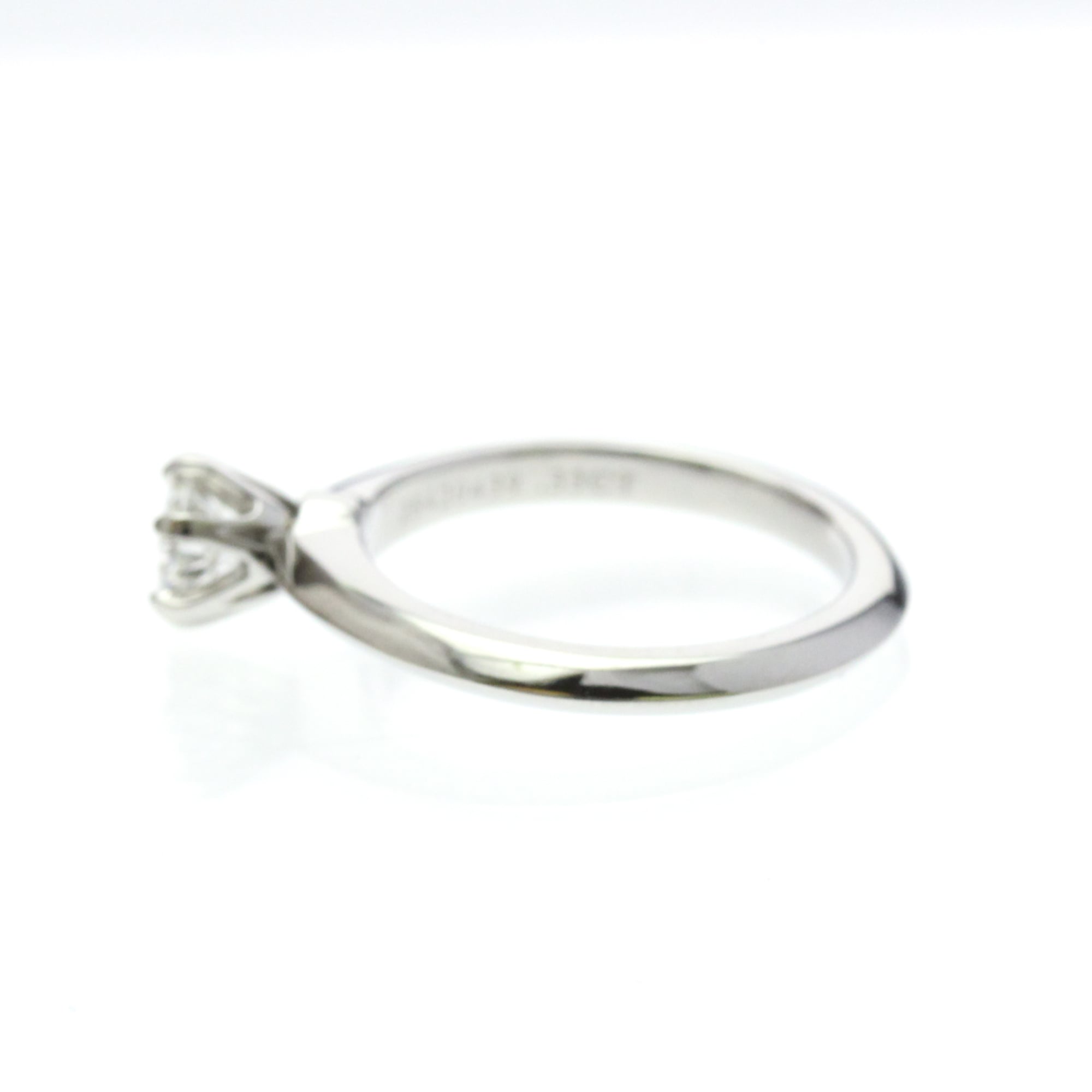 Tiffany & Co. Tiffany Setting Solitaire Platinum With Rbc Diamond Silver Platinum Ring Jewelry (Pre-Owned)
