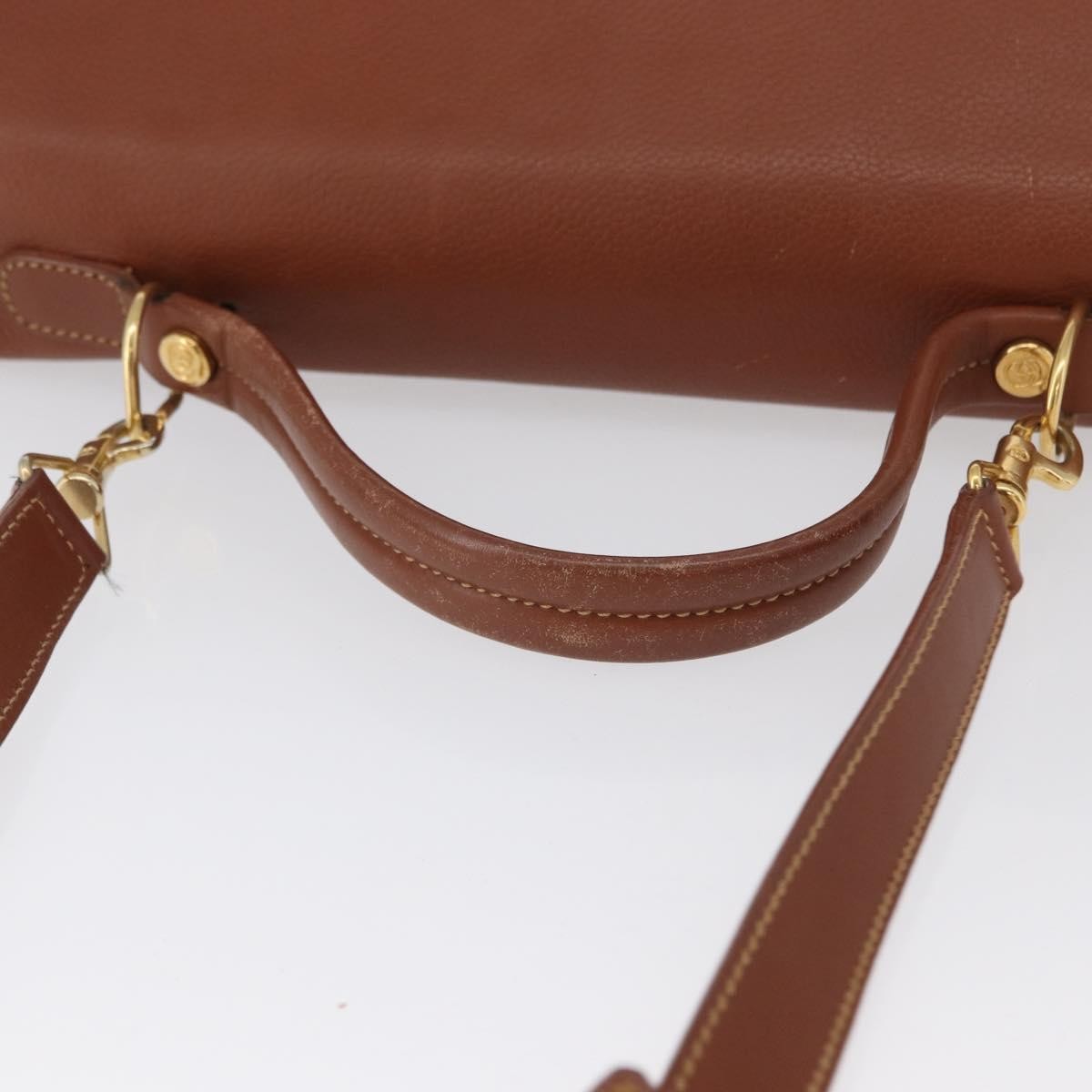 Gucci Vintage Leather Brown Leather Handbag (Pre-Owned)
