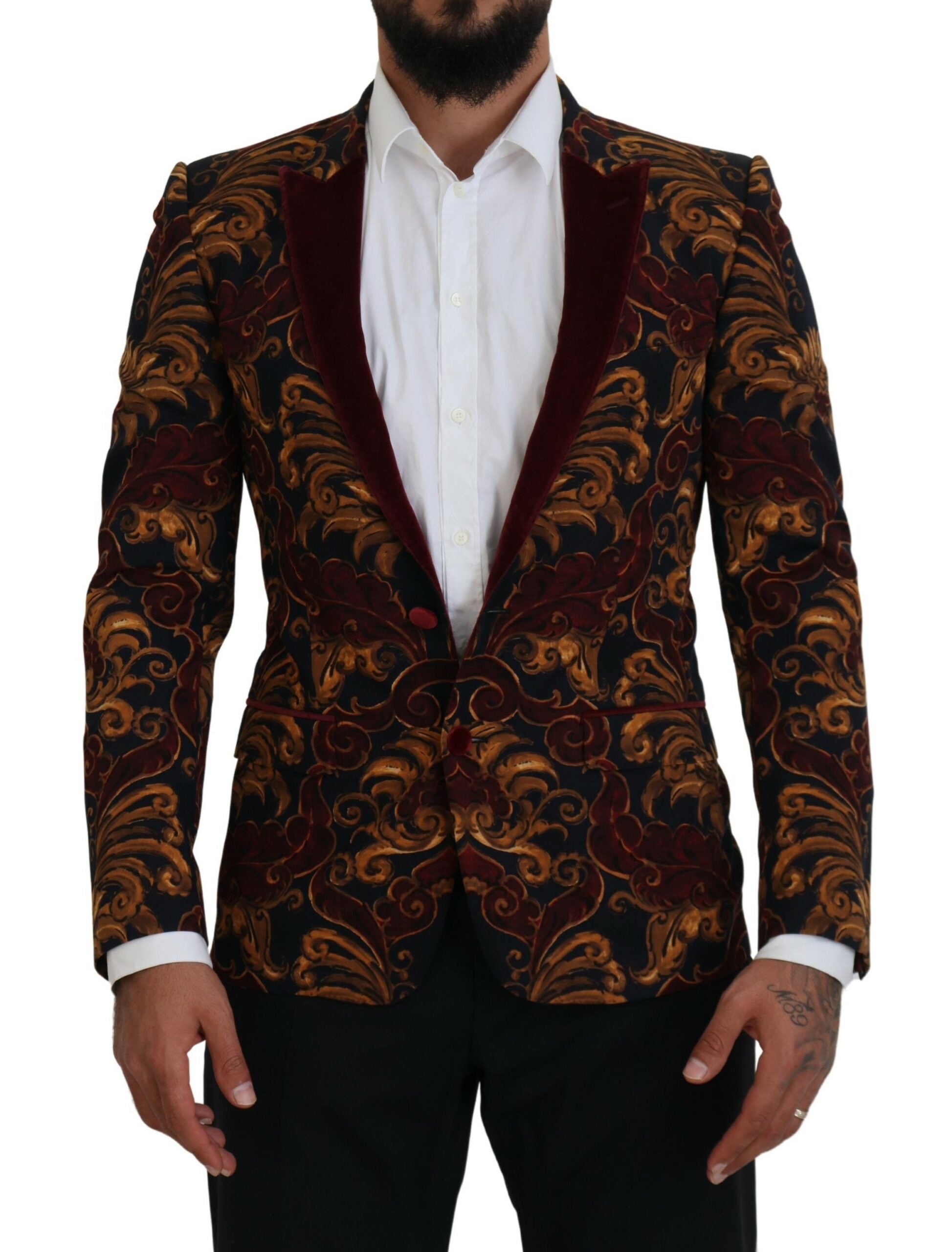 Dolce & Gabbana Elegant Multicolor Wool Blend Men's Blazer