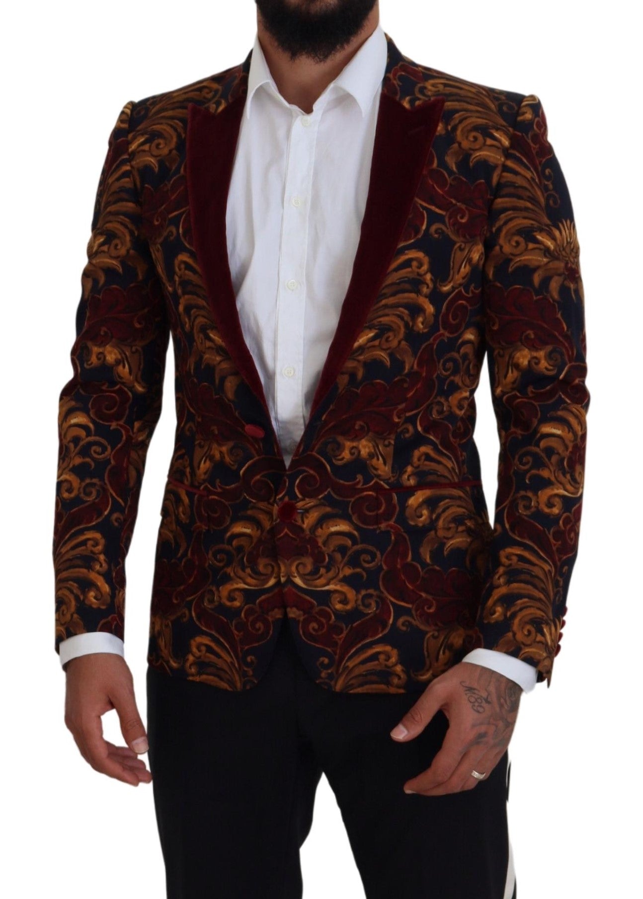 Dolce & Gabbana Multicolor Floral Single Breasted Martini Men's Blazer