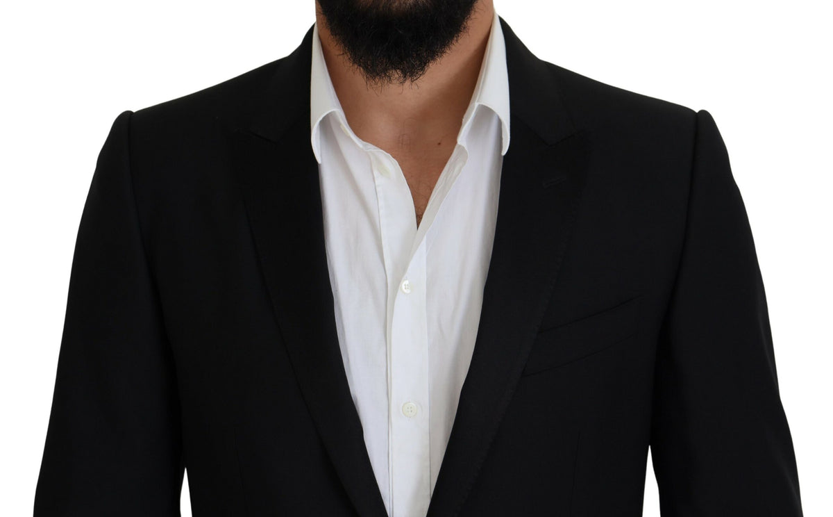 Dolce & Gabbana Black Slim Fit Formal Martini Men's Blazer