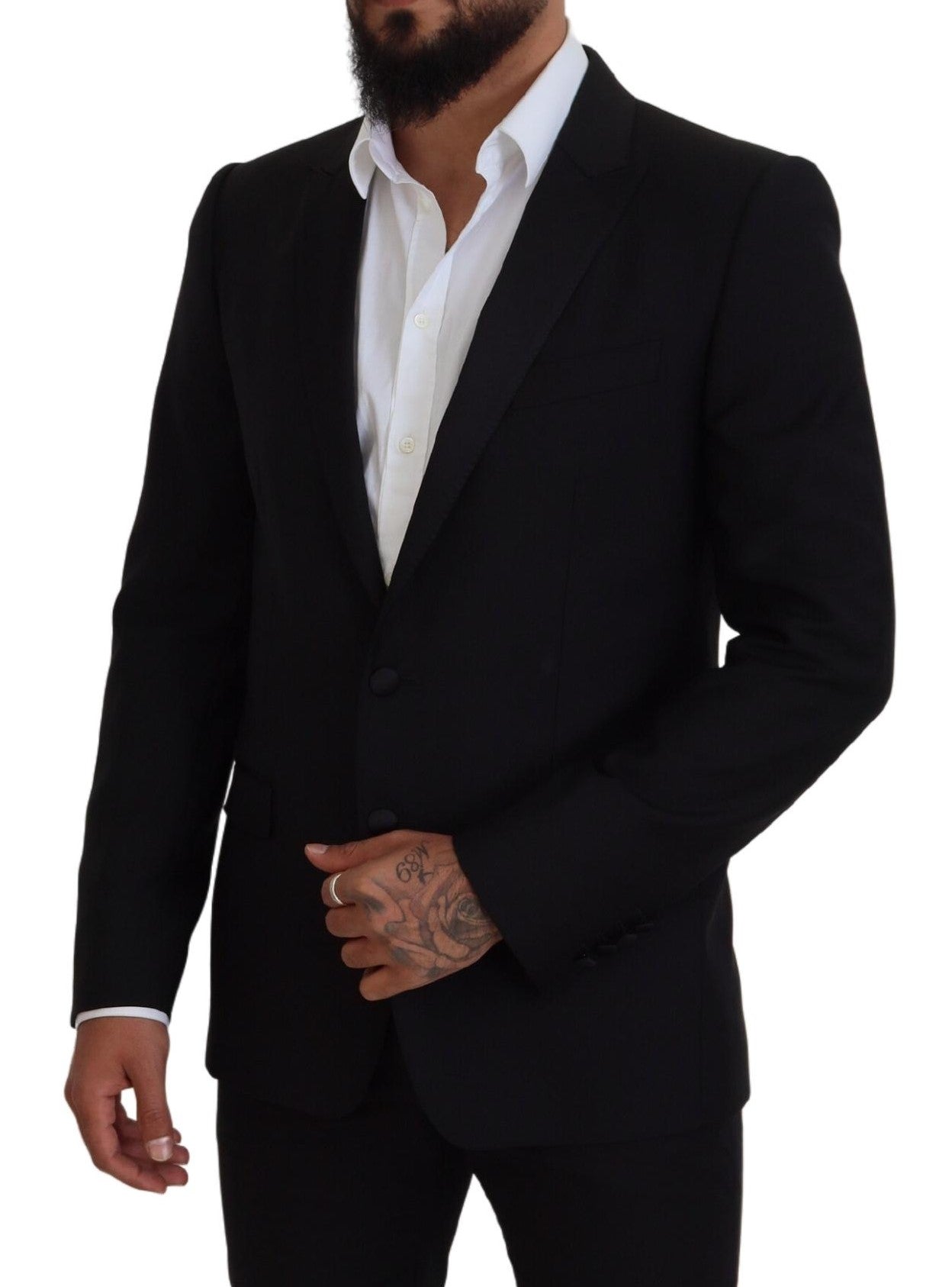 Dolce & Gabbana Black Slim Fit Formal Martini Men's Blazer