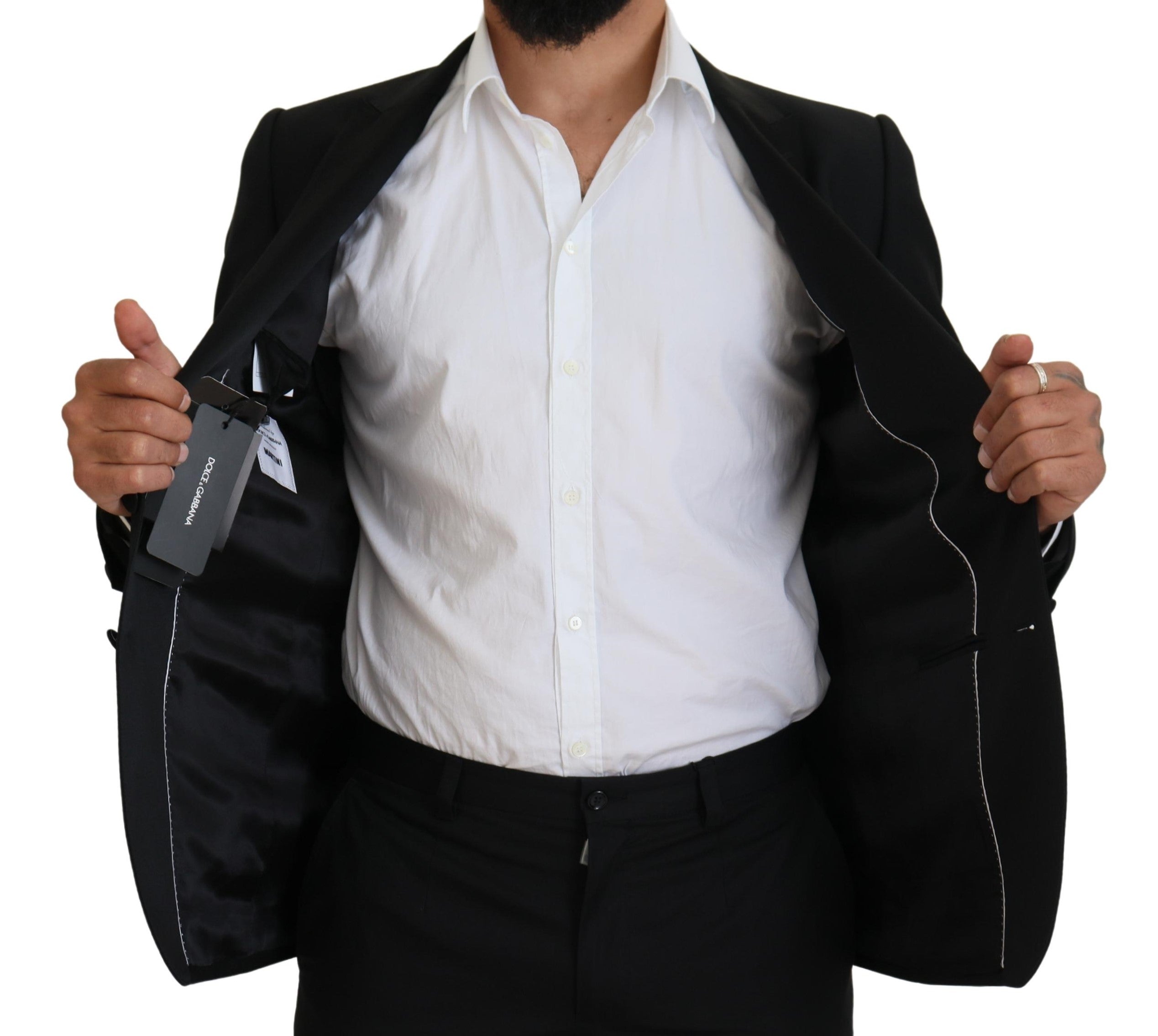 Dolce & Gabbana Black Slim Fit Formal Martini Men's Blazer