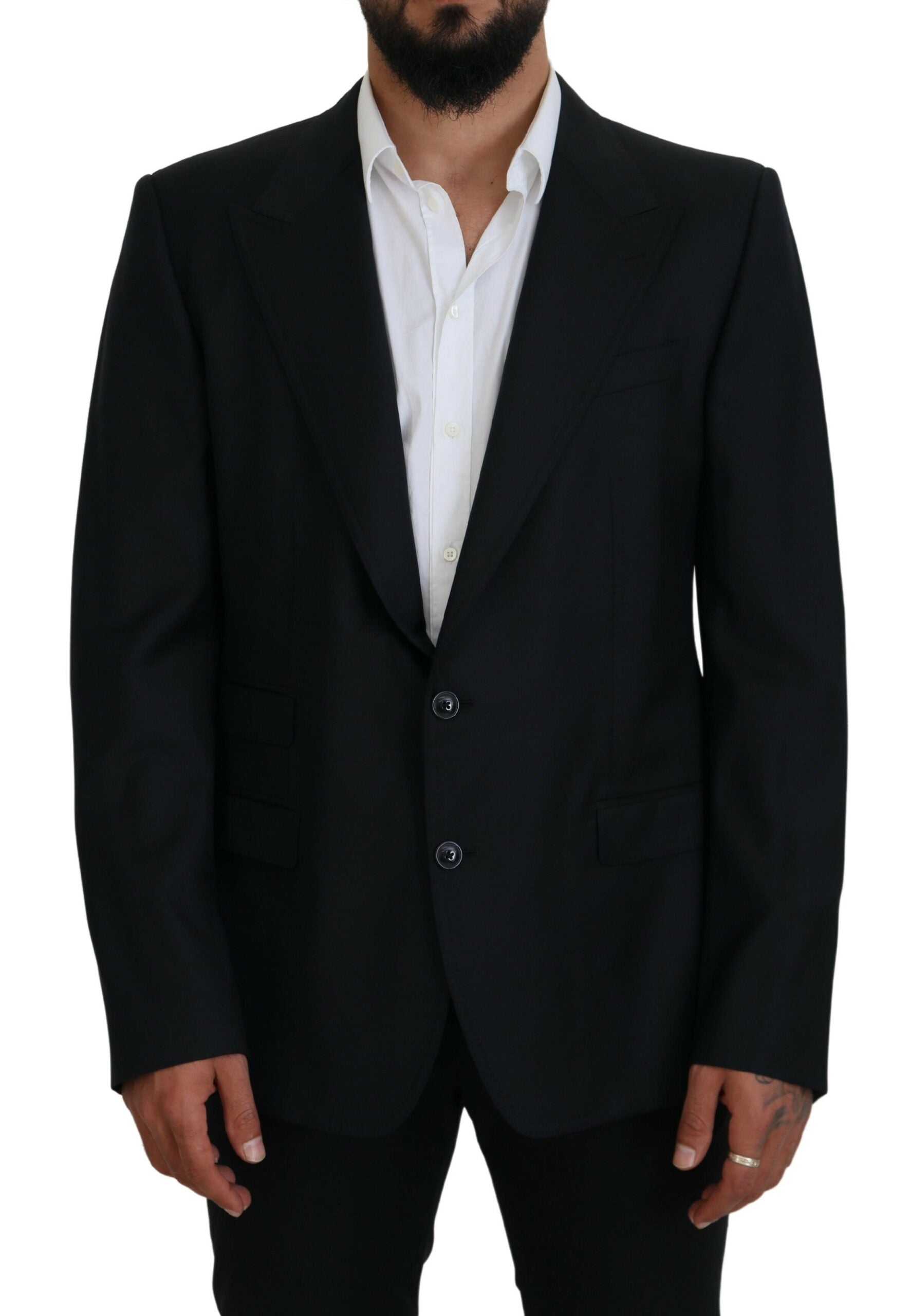 Dolce & Gabbana Elegant Dark Blue Single Breasted Men's Blazer