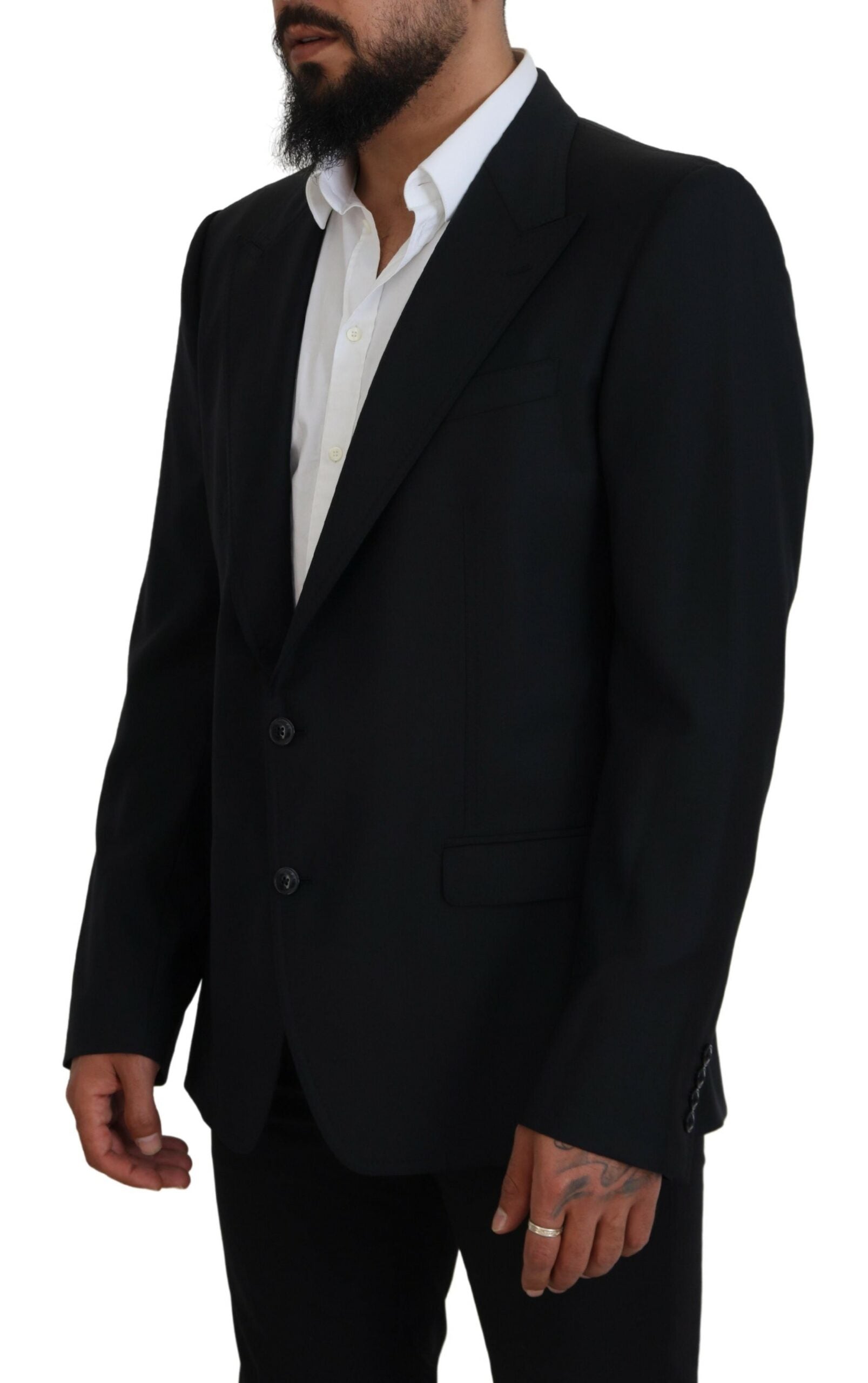 Dolce & Gabbana Dark Blue Wool Formal Sicilia Men's Blazer