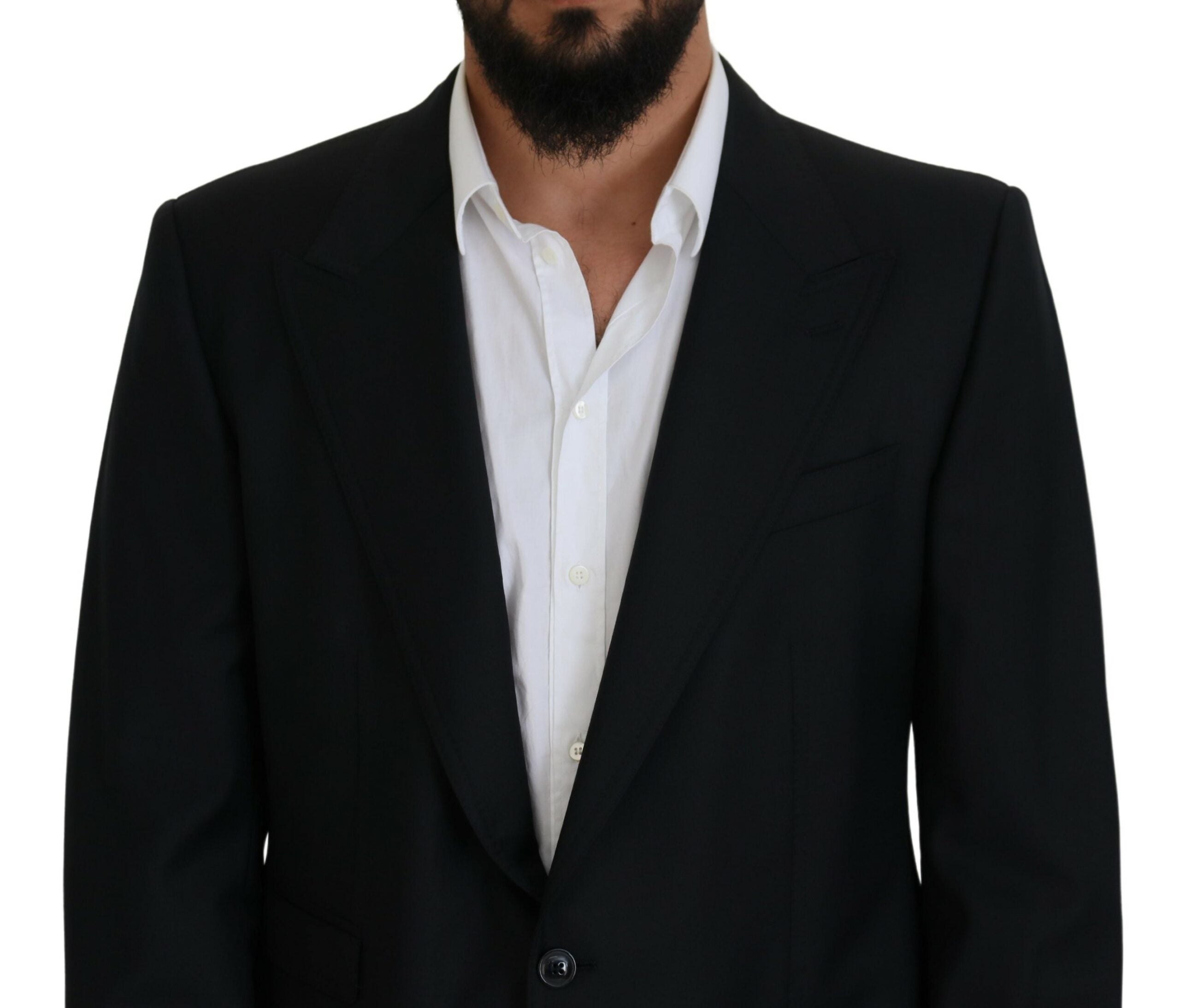 Dolce & Gabbana Dark Blue Wool Formal Sicilia Men's Blazer