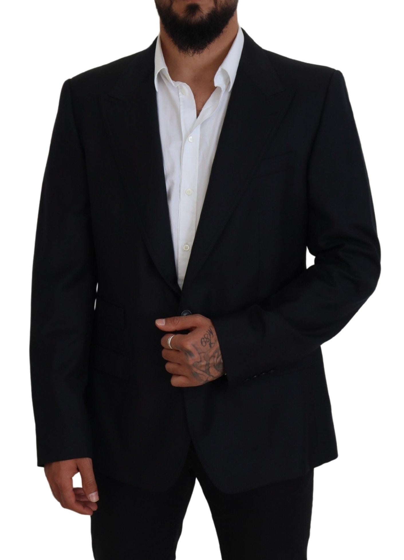 Dolce & Gabbana Dark Blue Wool Formal Sicilia Men's Blazer