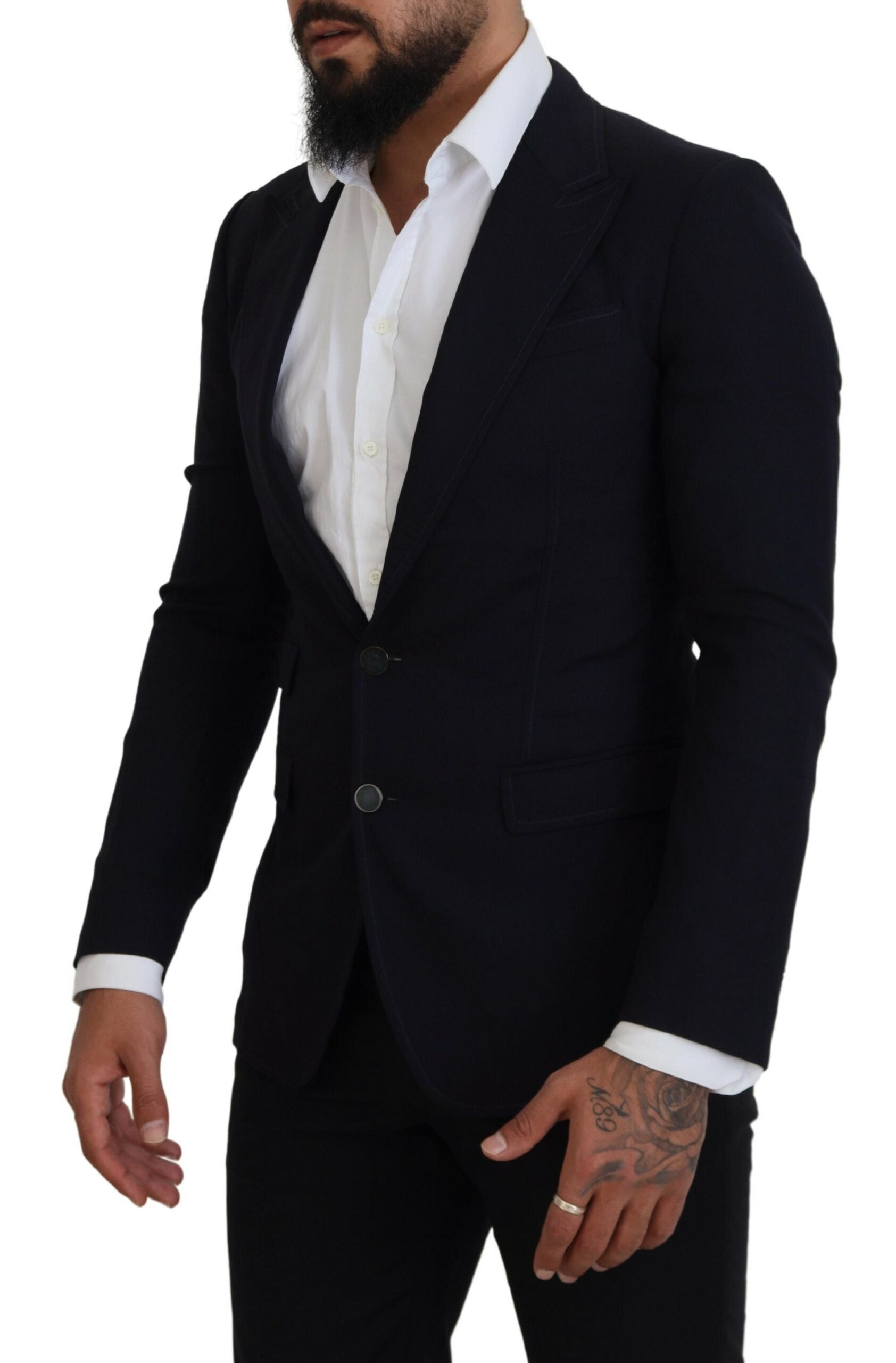 Dolce & Gabbana Blue Wool Formal Taormina Men's Blazer