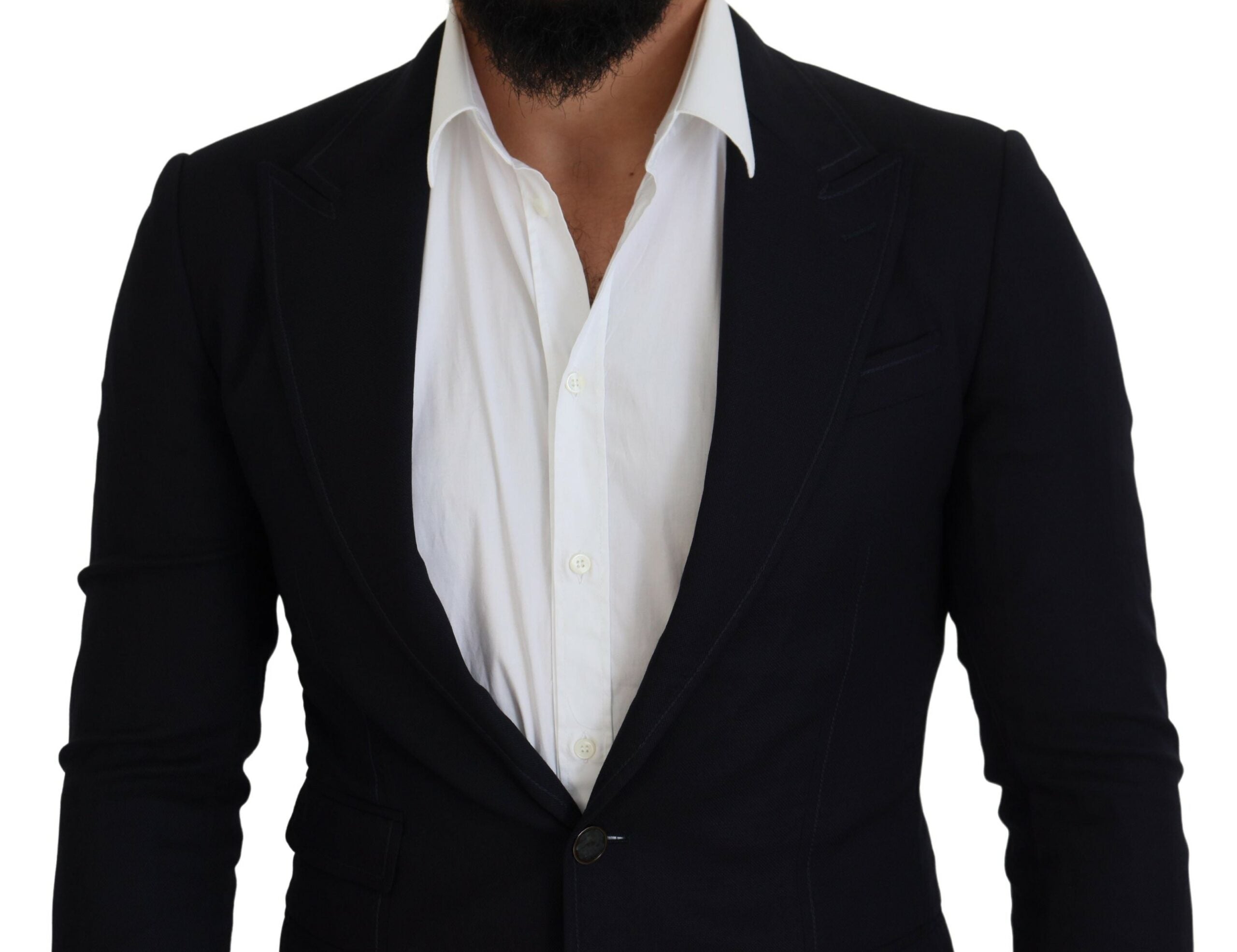 Dolce & Gabbana Blue Wool Formal Taormina Men's Blazer
