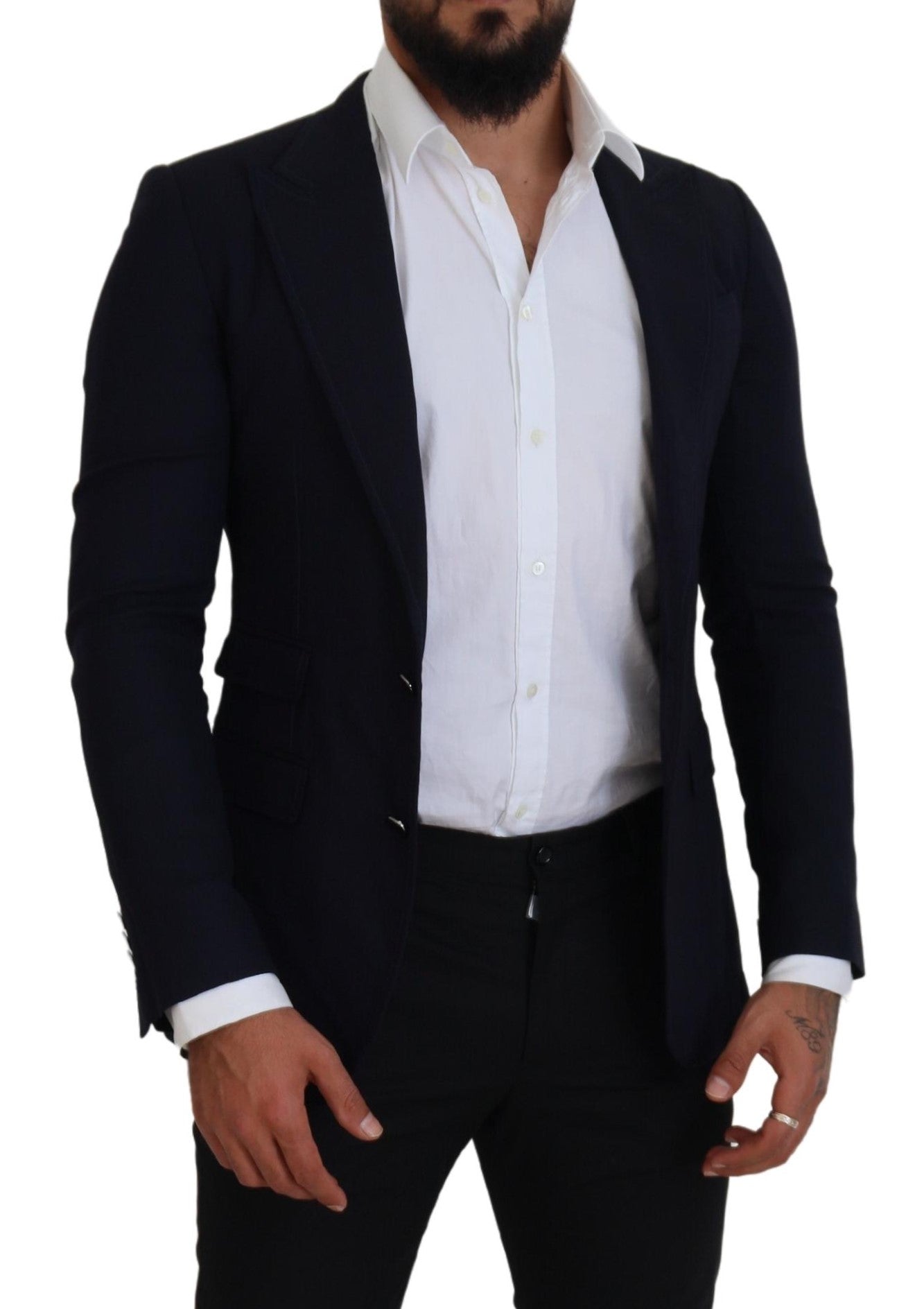 Dolce & Gabbana Blue Wool Formal Taormina Men's Blazer