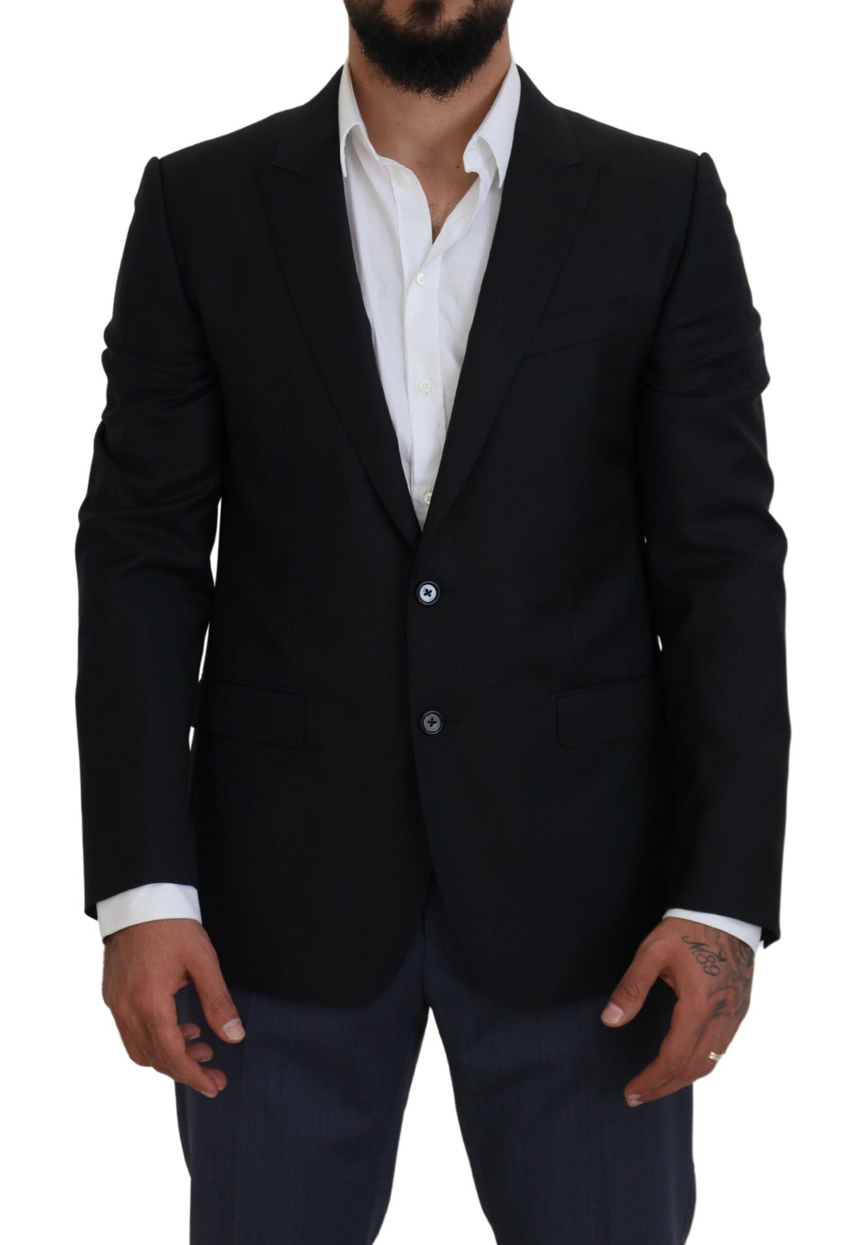 Dolce & Gabbana Elegant Dark Blue Martini Men's Blazer