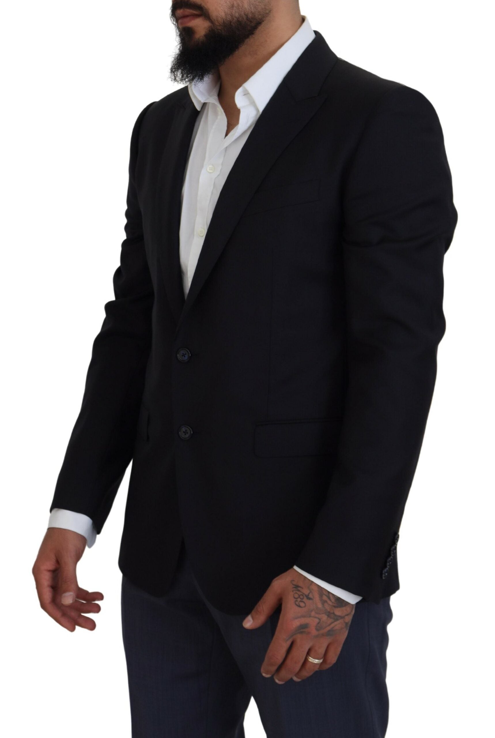 Dolce & Gabbana Elegant Dark Blue Martini Men's Blazer