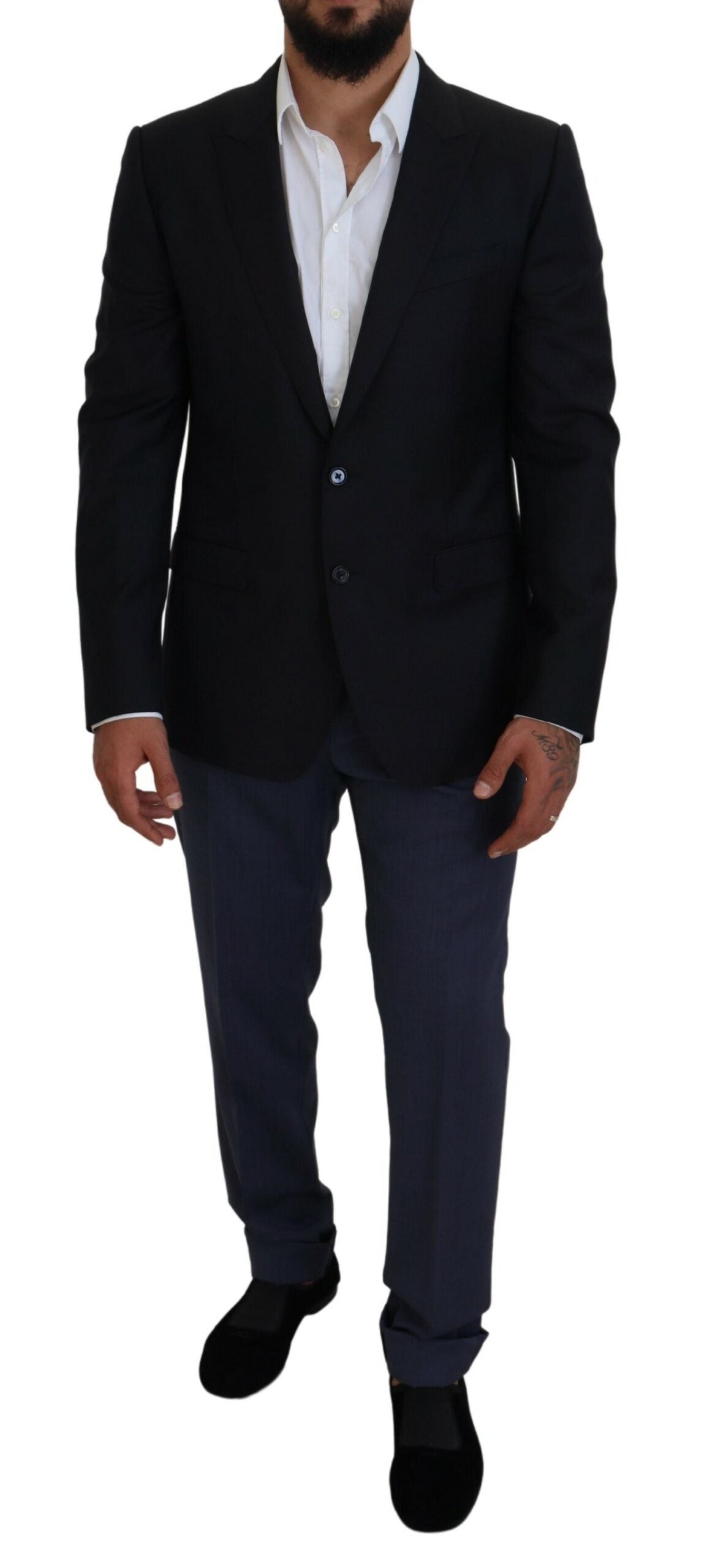 Dolce & Gabbana Elegant Dark Blue Martini Men's Blazer