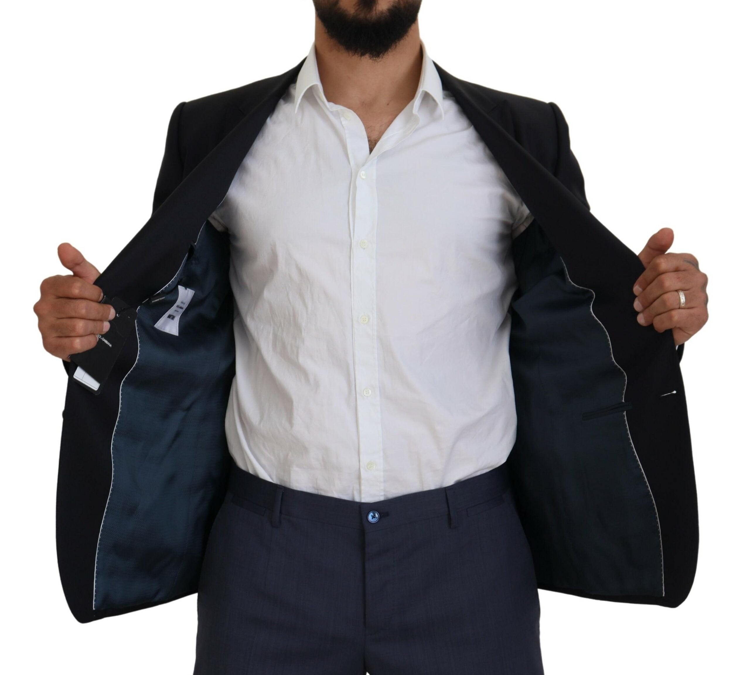 Dolce & Gabbana Elegant Dark Blue Martini Men's Blazer