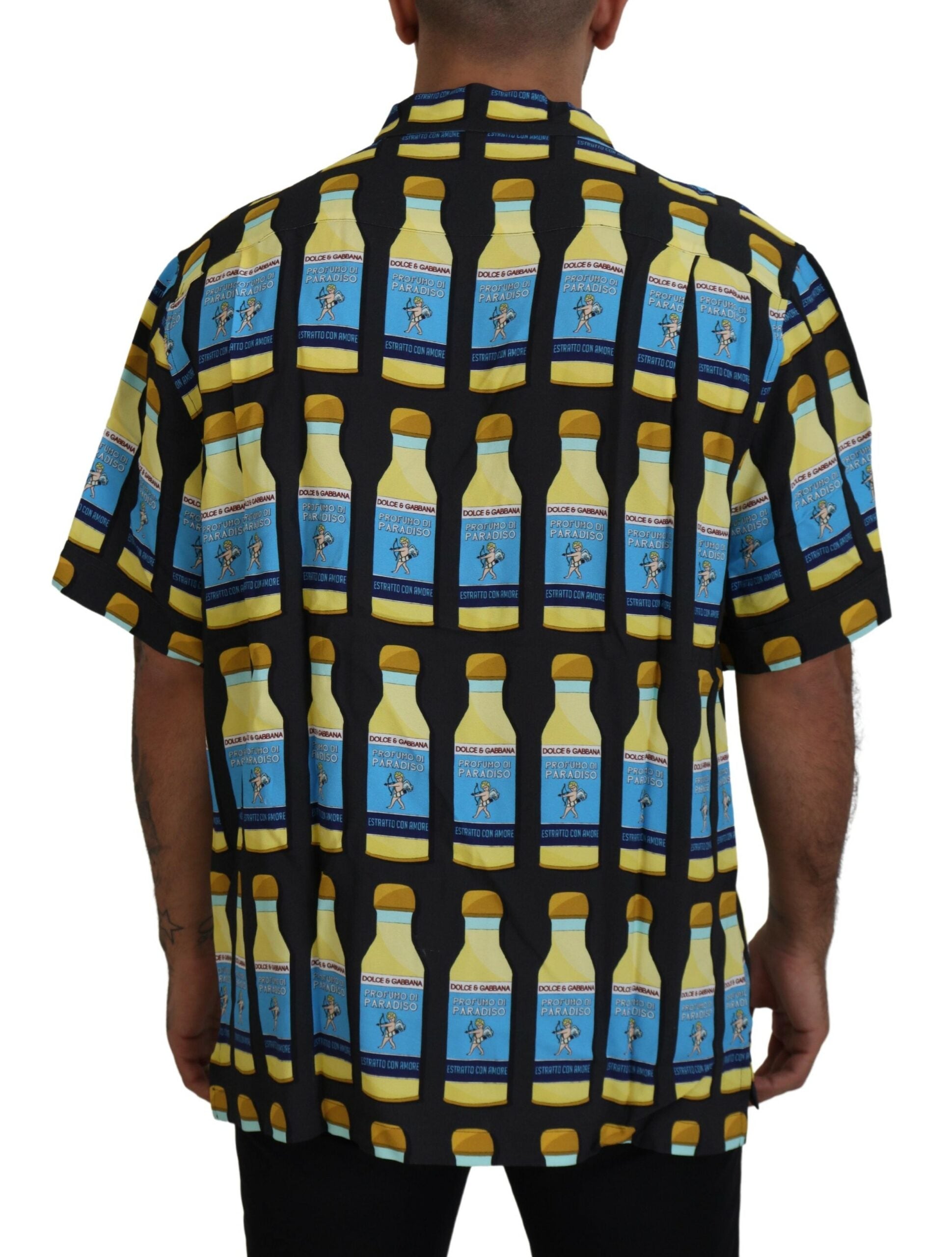 Dolce & Gabbana Multicolor Printed Viscose Casual Men's Shirt