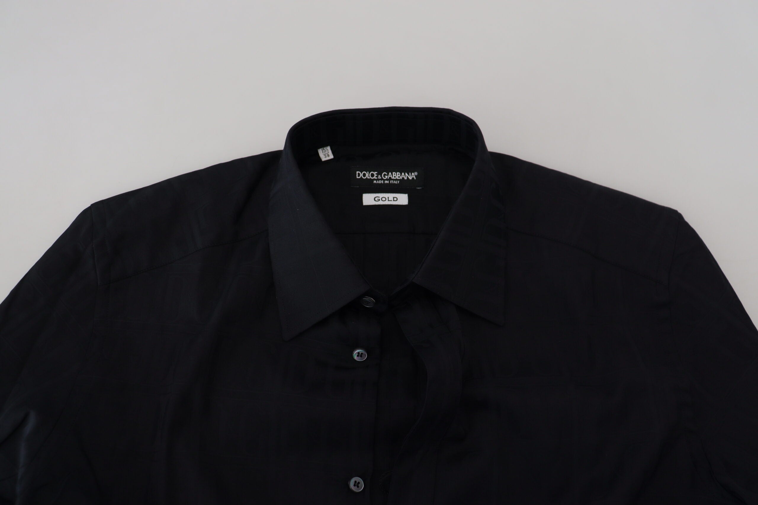 Dolce & Gabbana Elegant Slim Fit Black Cotton Dress Men's Shirt