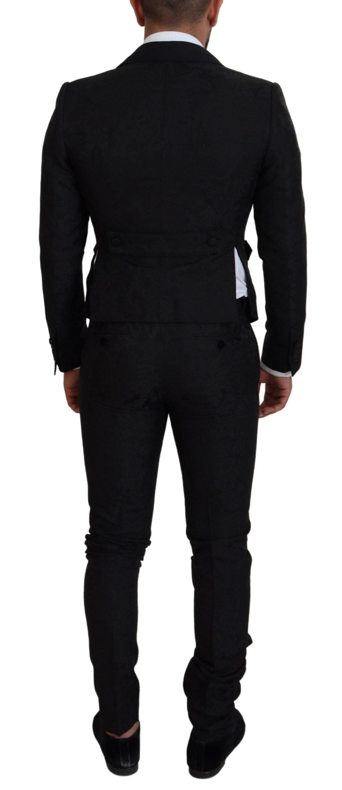 Dolce & Gabbana Black Polyester Men 2 Piece MARTINI Men's Suit
