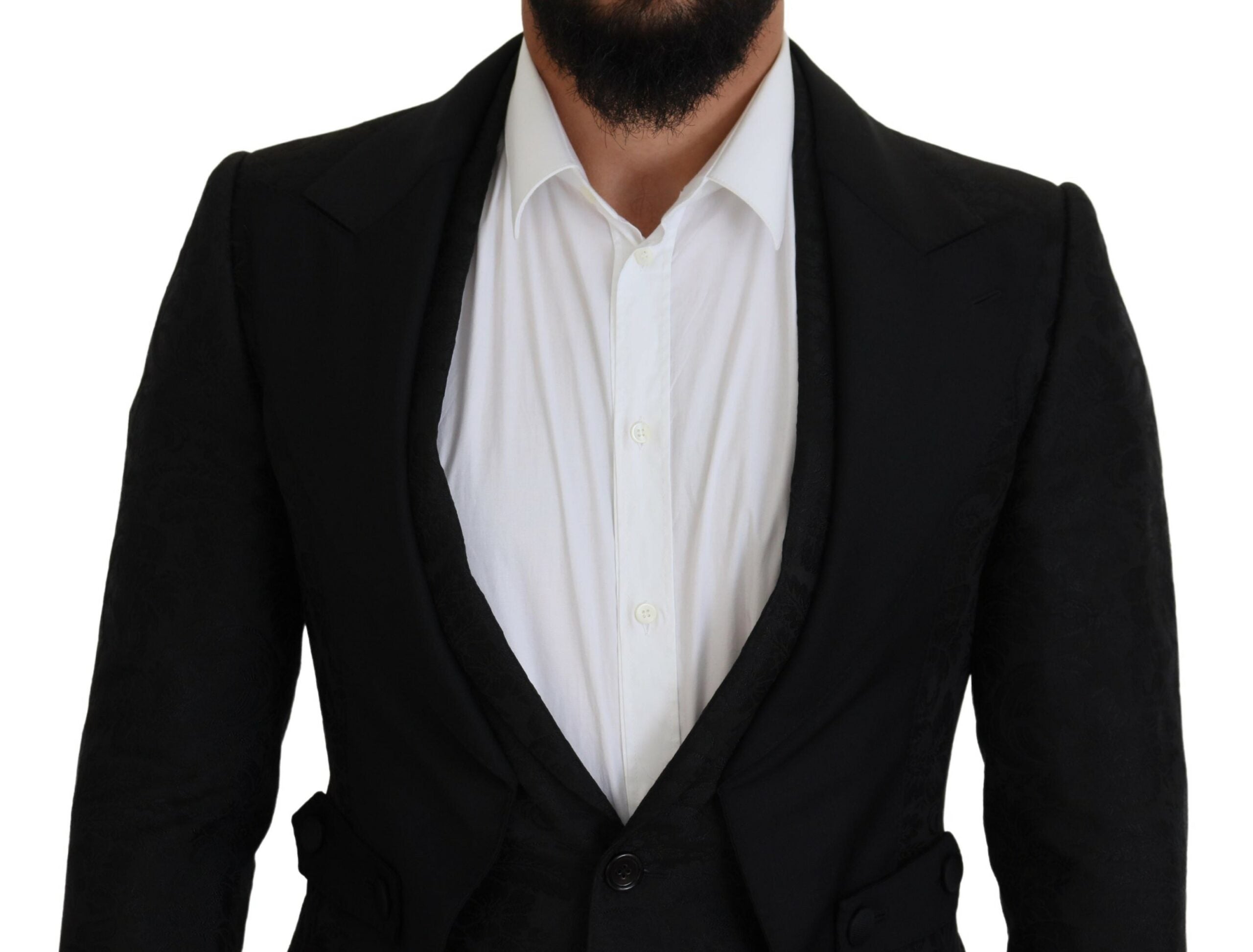 Dolce & Gabbana Black Polyester Men 2 Piece MARTINI Men's Suit