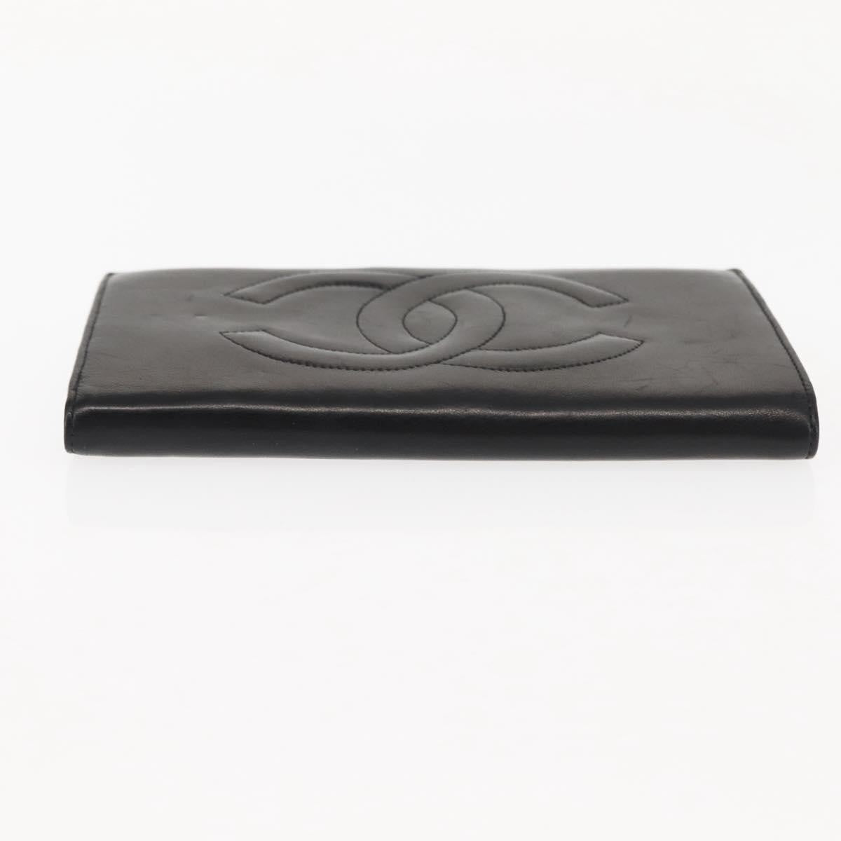 Chanel Timeless Cc French Leather Black Leather Wallets Accessory (Pre-Owned)