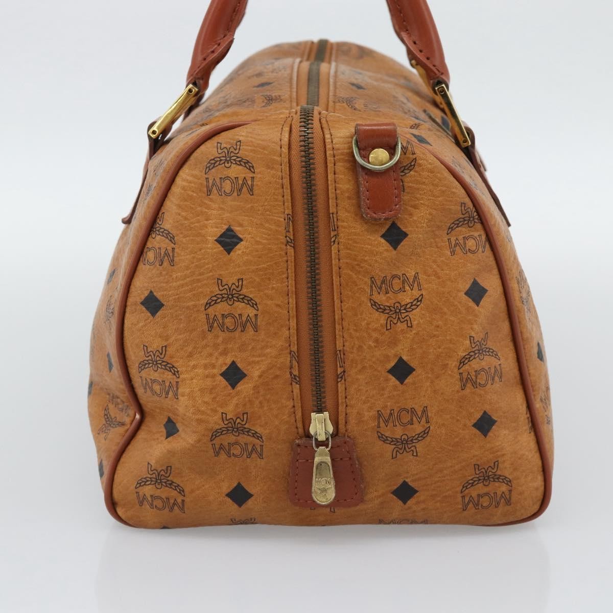 MCM Visetos Logogramme Leather Brown Leather Handbag (Pre-Owned)