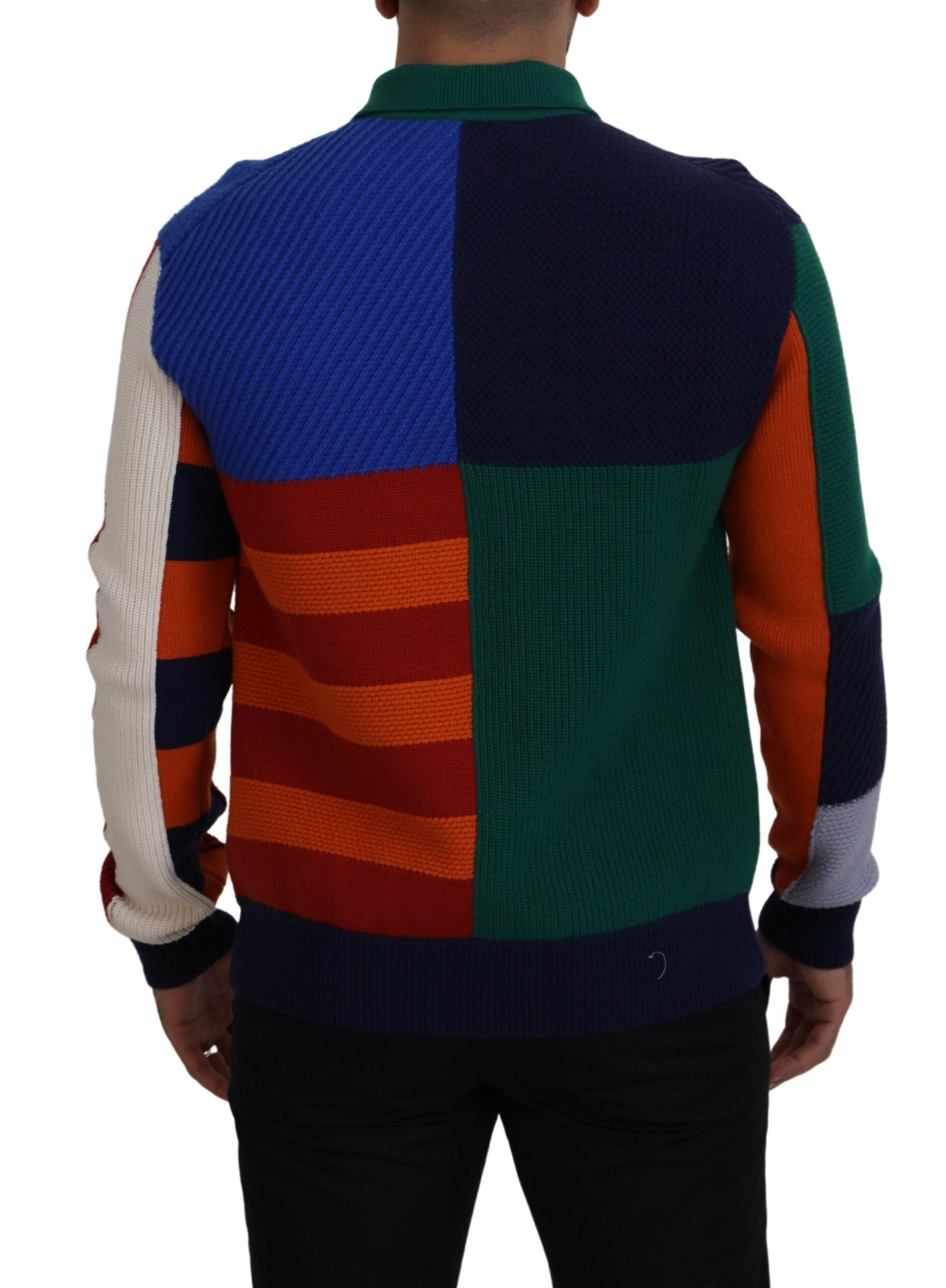 Dolce & Gabbana Multicolor Stripes Wool Pullover Men's Sweater