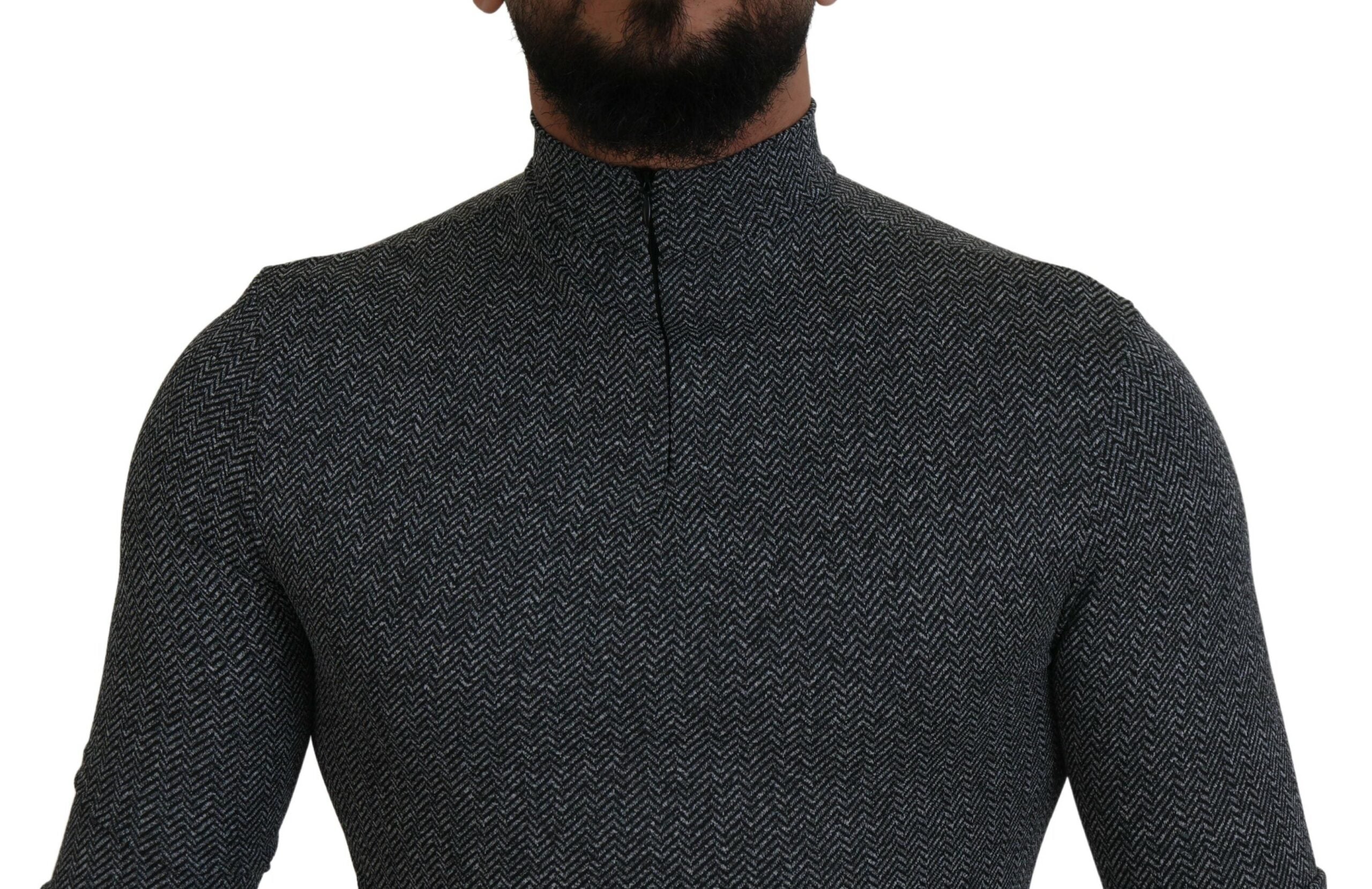 Dolce & Gabbana Elegant Dark Gray Pullover Men's Sweater