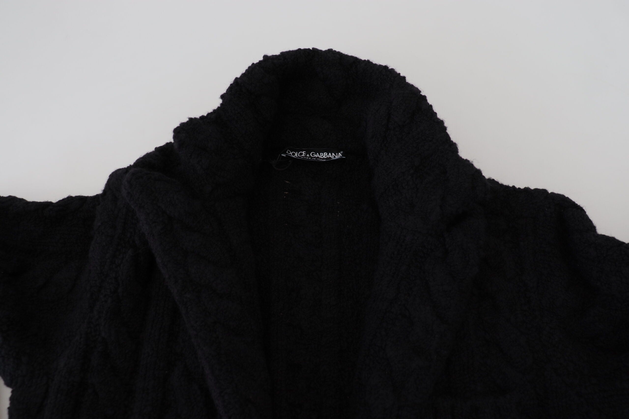 Dolce & Gabbana Elegant Black Wool-Cashmere Blend Men's Cardigan