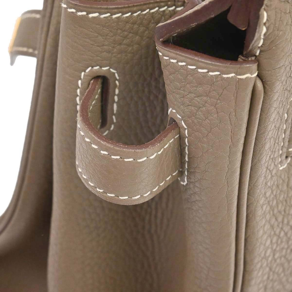 Hermes Birkin Etoupe Togo With Gold Hardware Gray Calfskin Handbag (Pre-Owned)