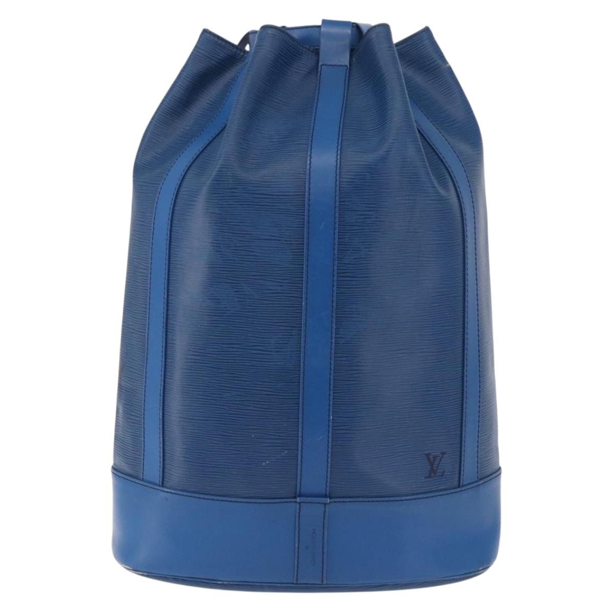 Louis Vuitton Randonnée Epi Blue Leather Backpack Bag (Pre-Owned)